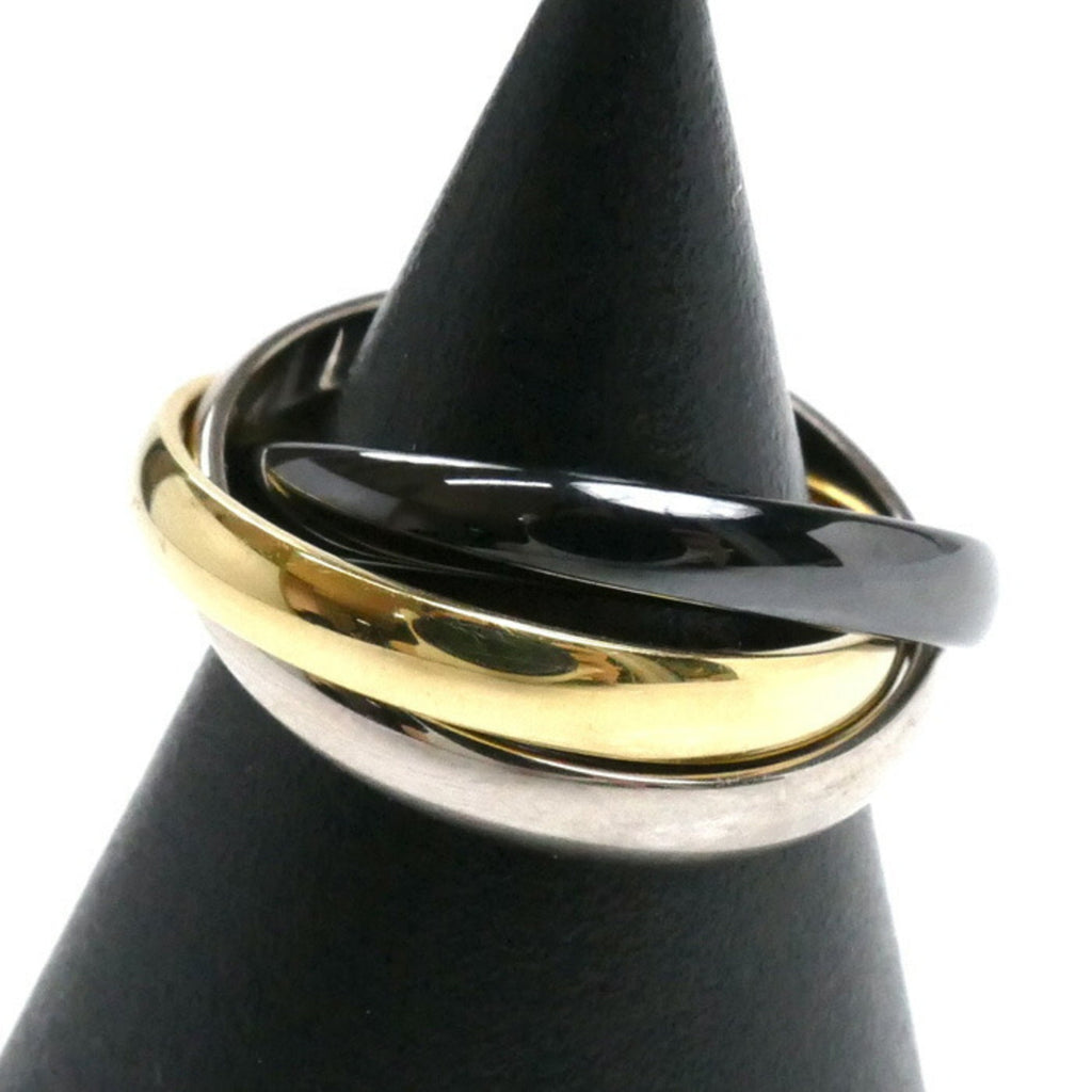Trinity Ring 18K Yellow Gold and 18K White Gold and Ceramic