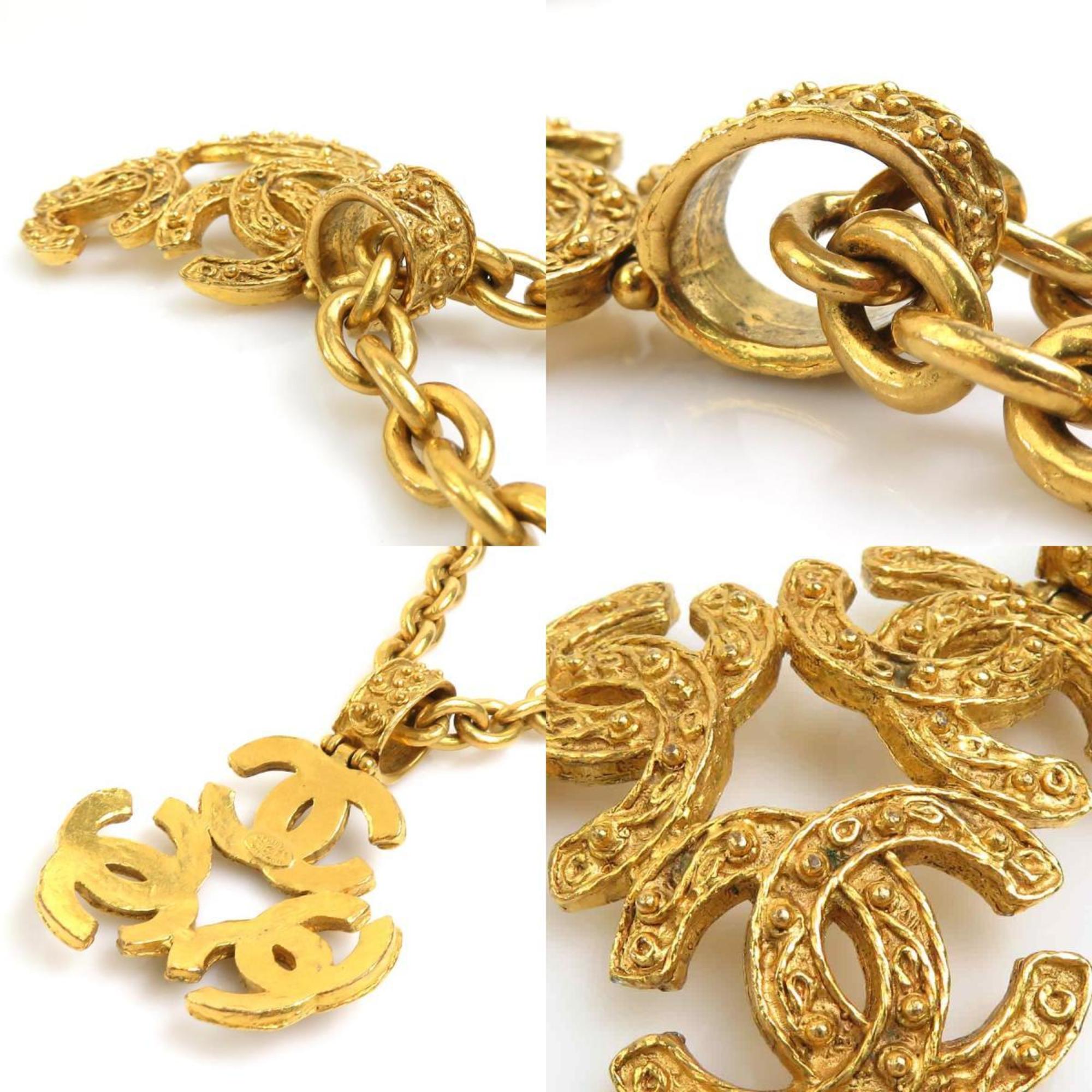CC Logo Pendant Necklace Gold-Tone Metal