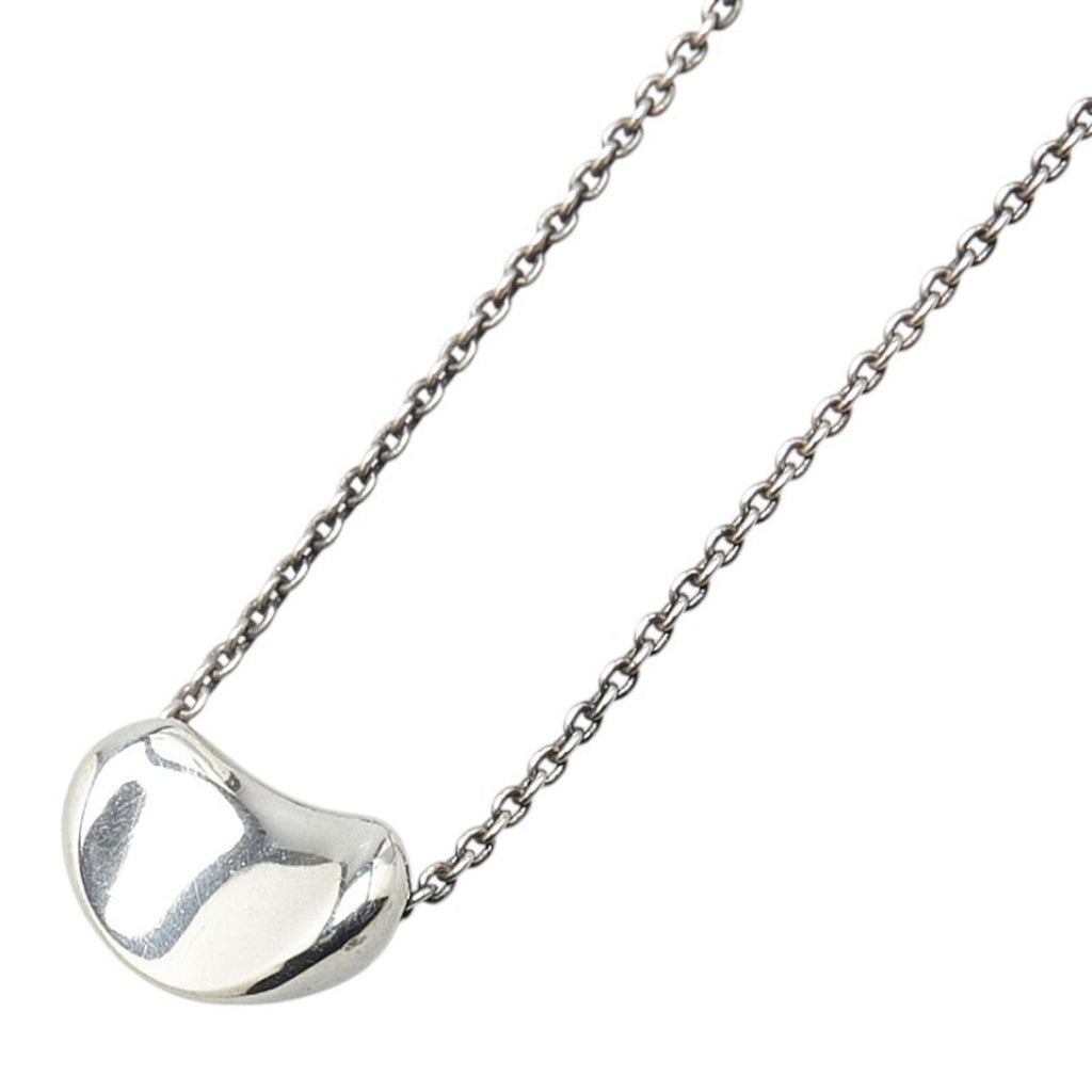 Bean Pendant Necklace Sterling Silver 7.8mm