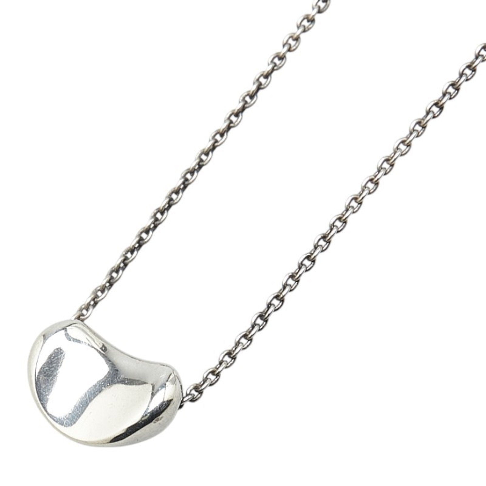 Bean Pendant Necklace Sterling Silver 7.8mm
