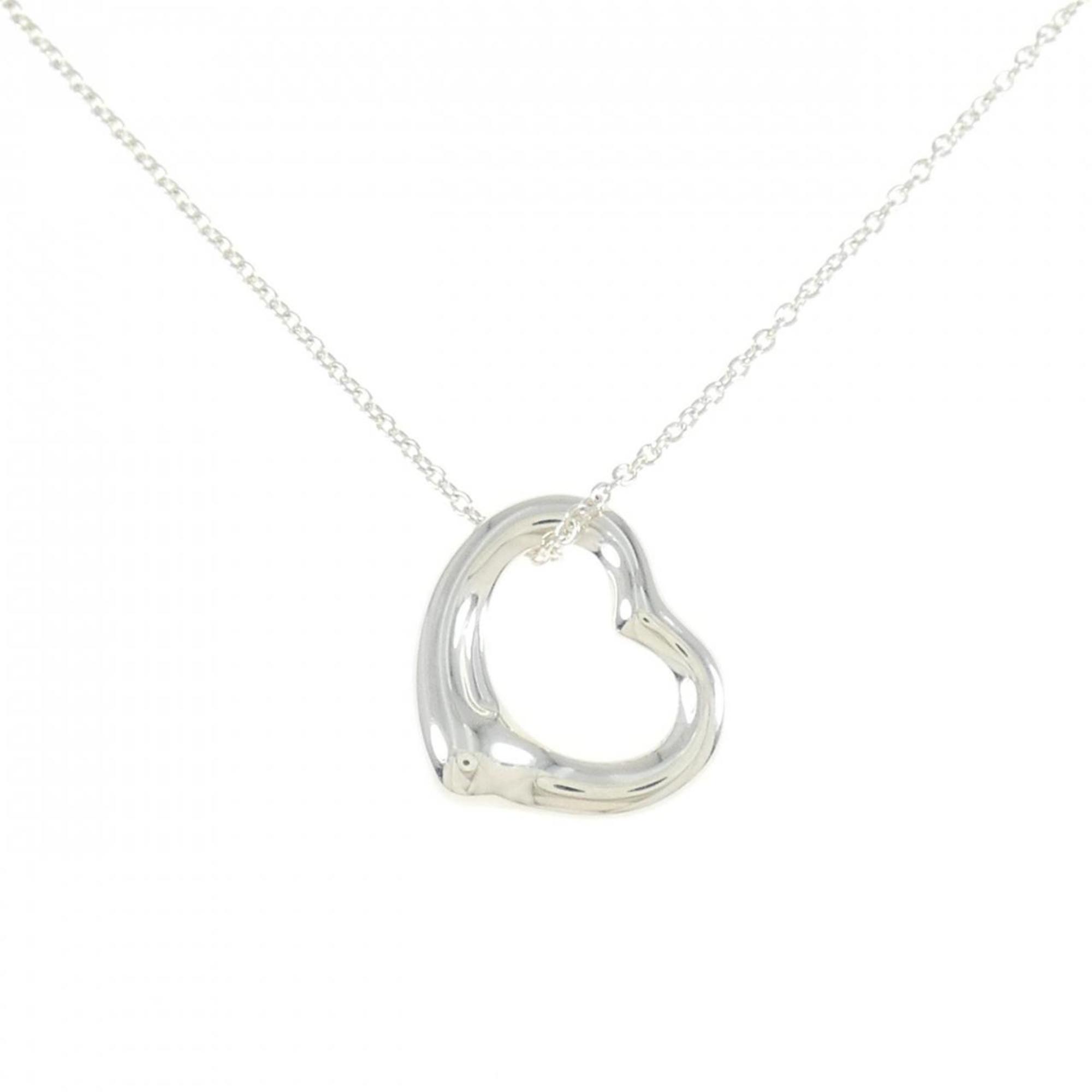 Open Heart Pendant Necklace Sterling Silver 15.9mm