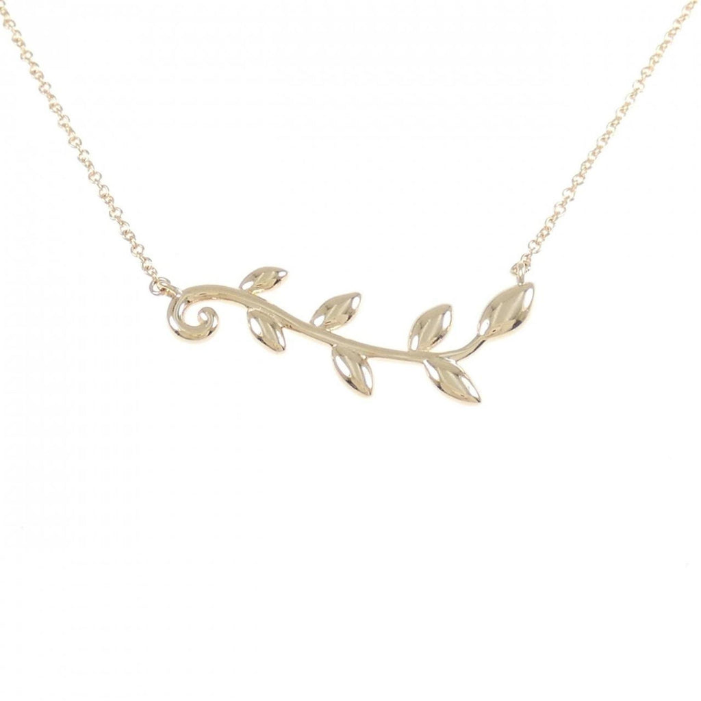 Olive Leaf Vine Pendant Necklace 18K Rose Gold