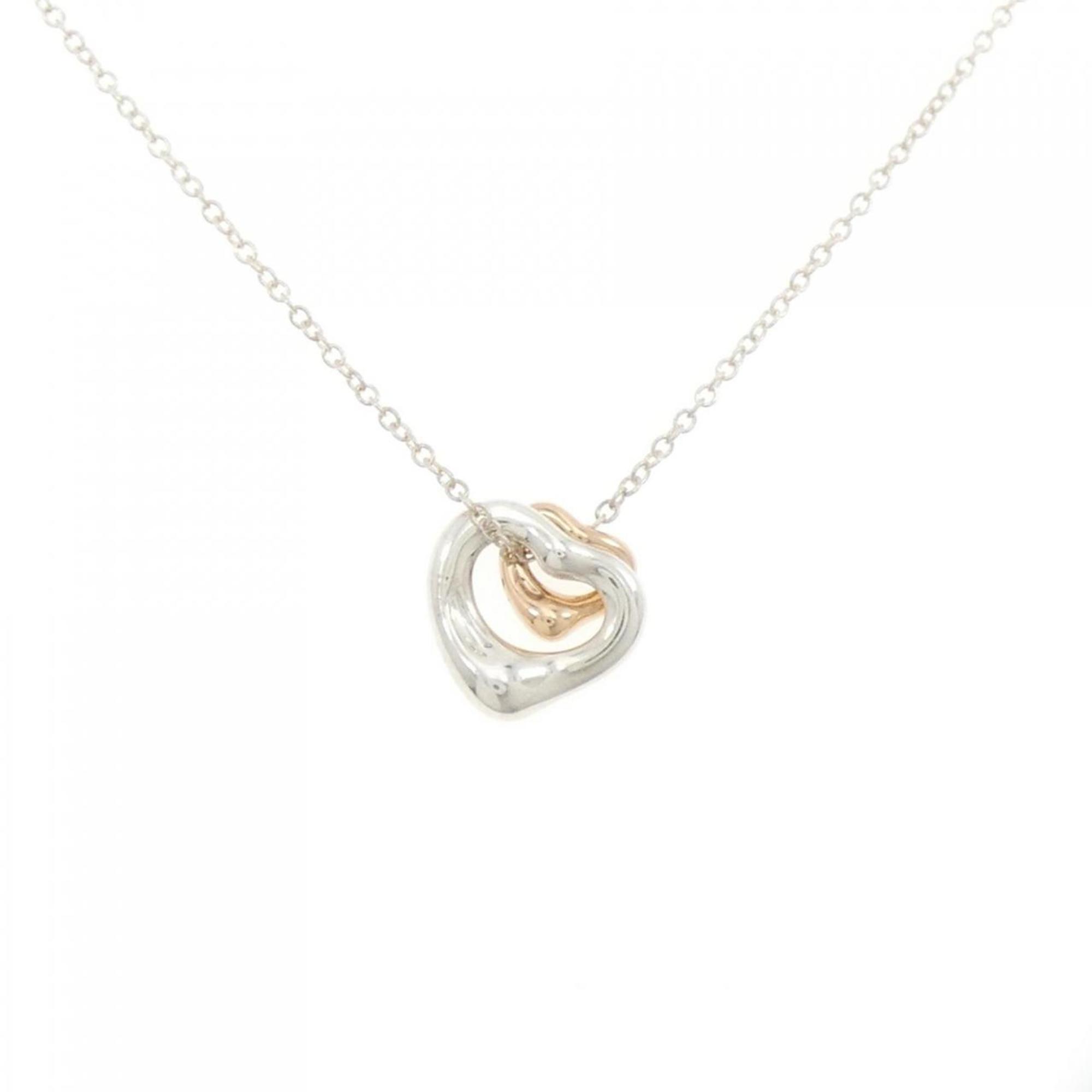 Open Heart Pendant Necklace Sterling Silver 10.4mm