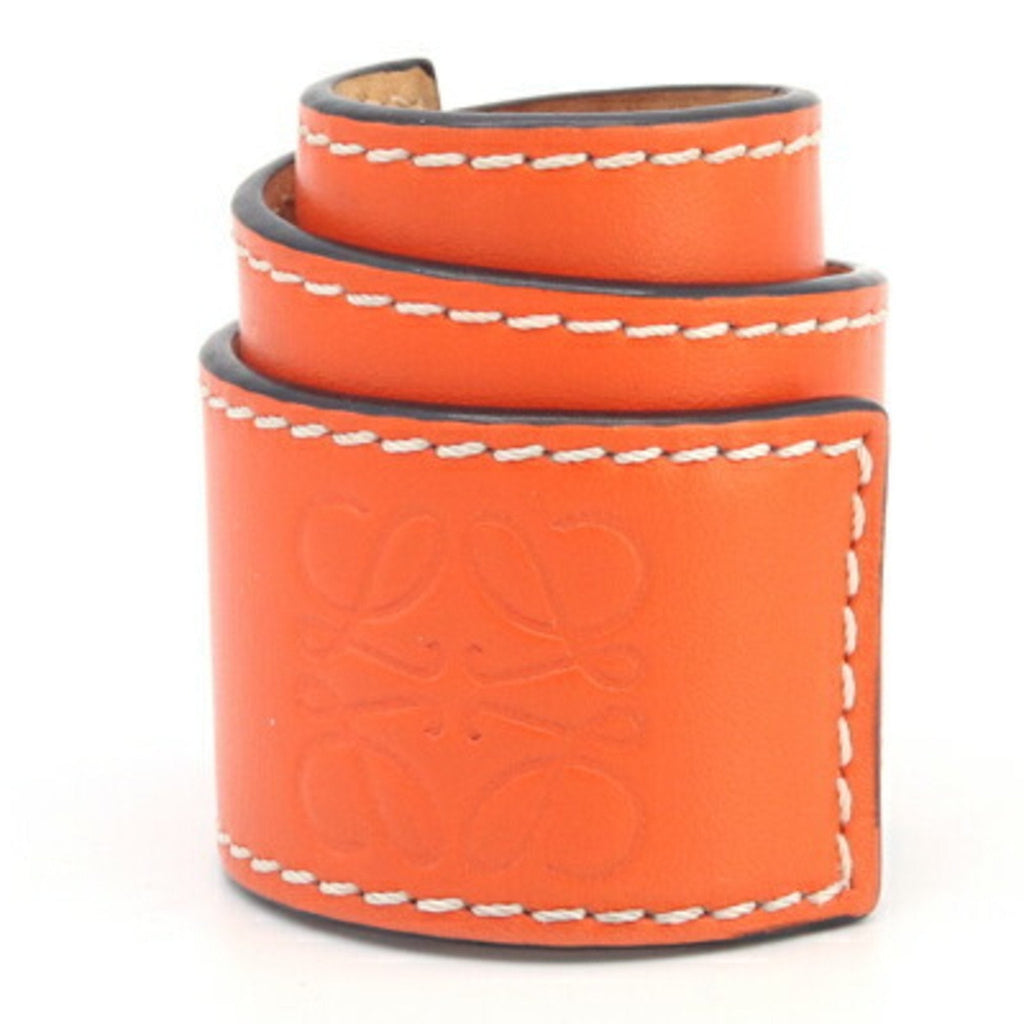 Anagram Slap Bracelet Orange Leather Small