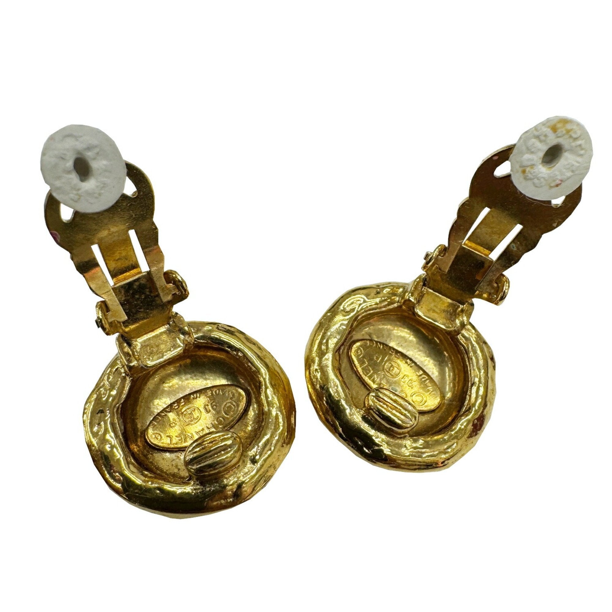 CC Logo Clip-On Earrings Metal Gold-Tone Metal
