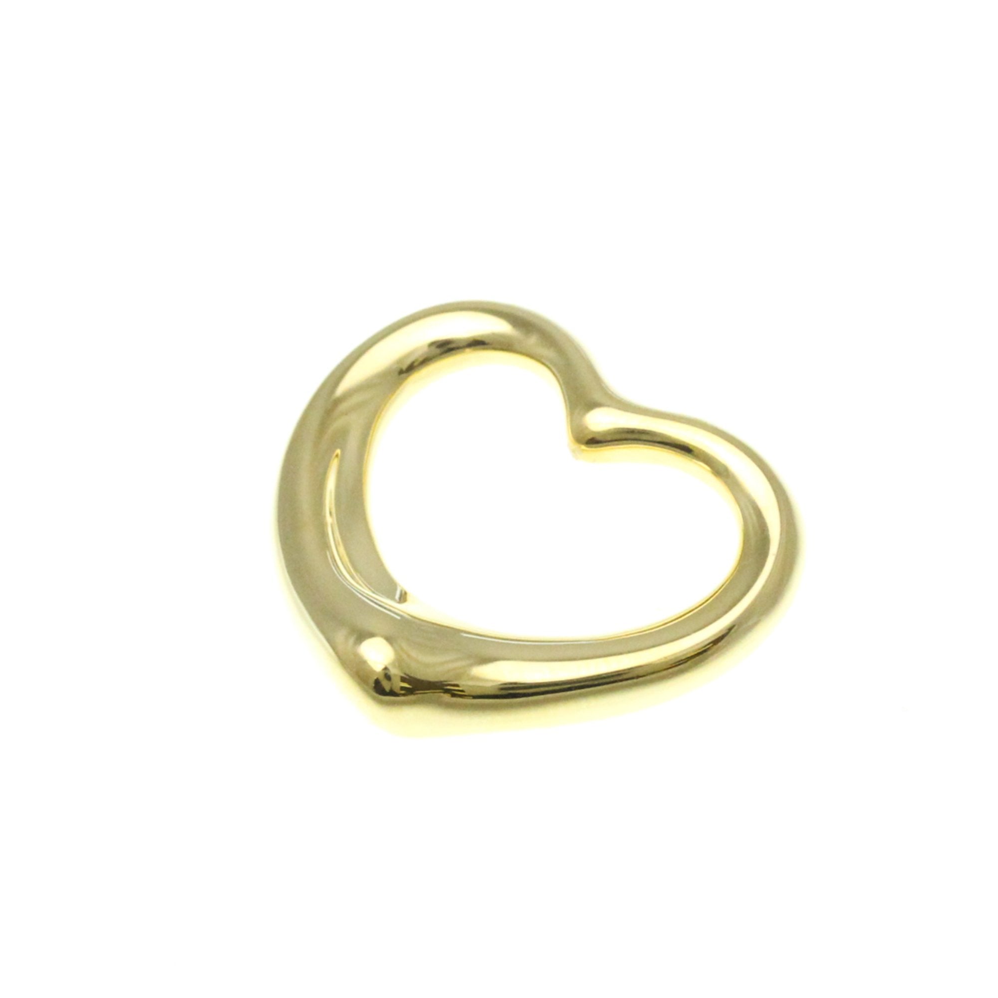 Open Heart Pendant Necklace 18K Yellow Gold 26mm