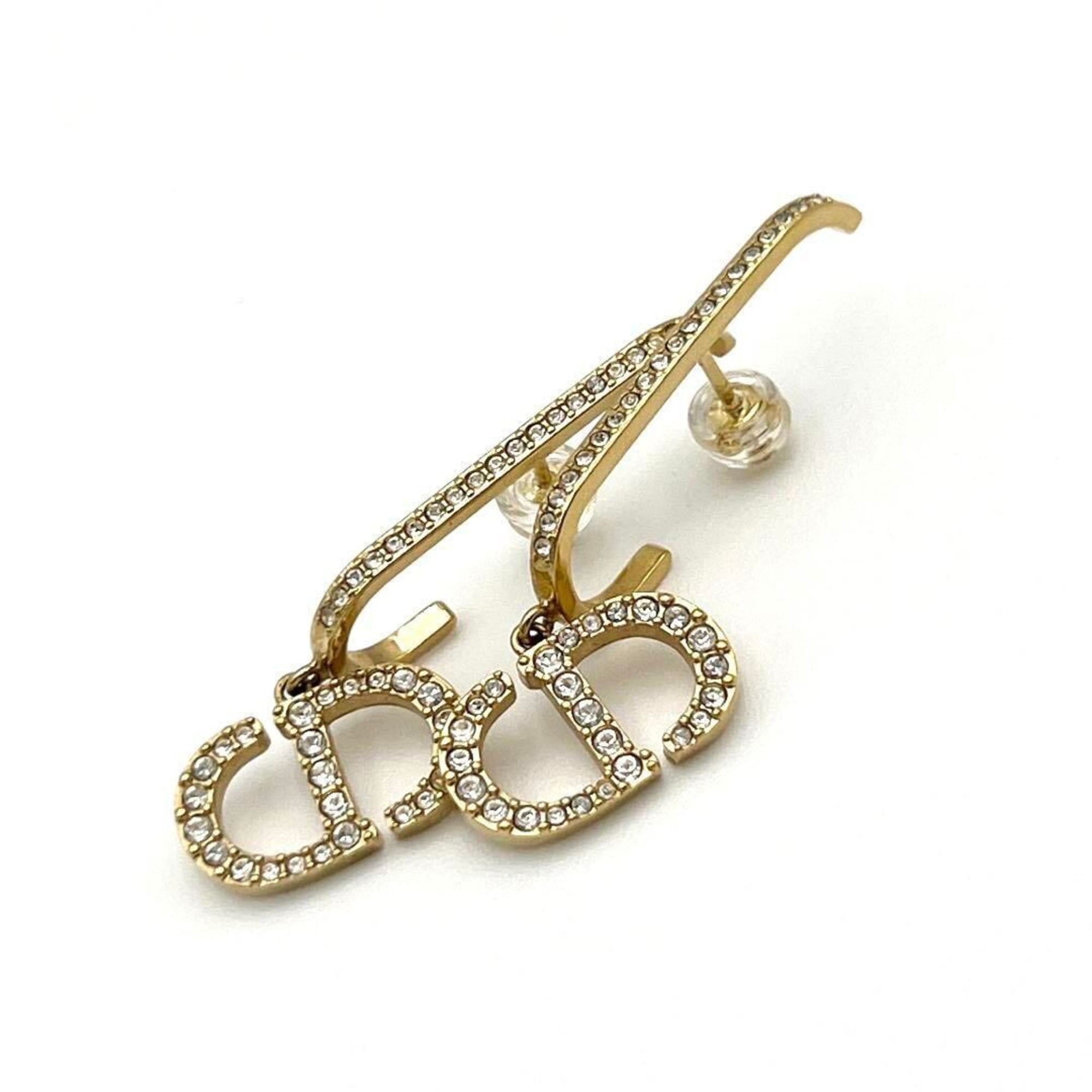 Earrings Metal and Rhinestone