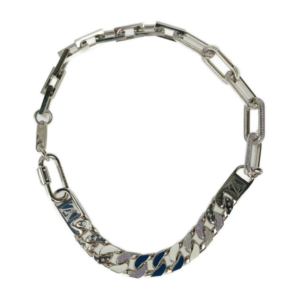 Pendant Necklace Metal and Rhinestone Multi-color and Silver