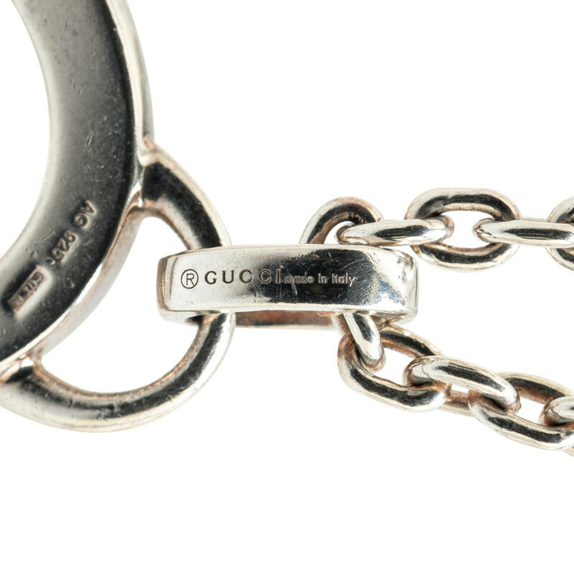 G Plate Pendant Necklace Sterling Silver