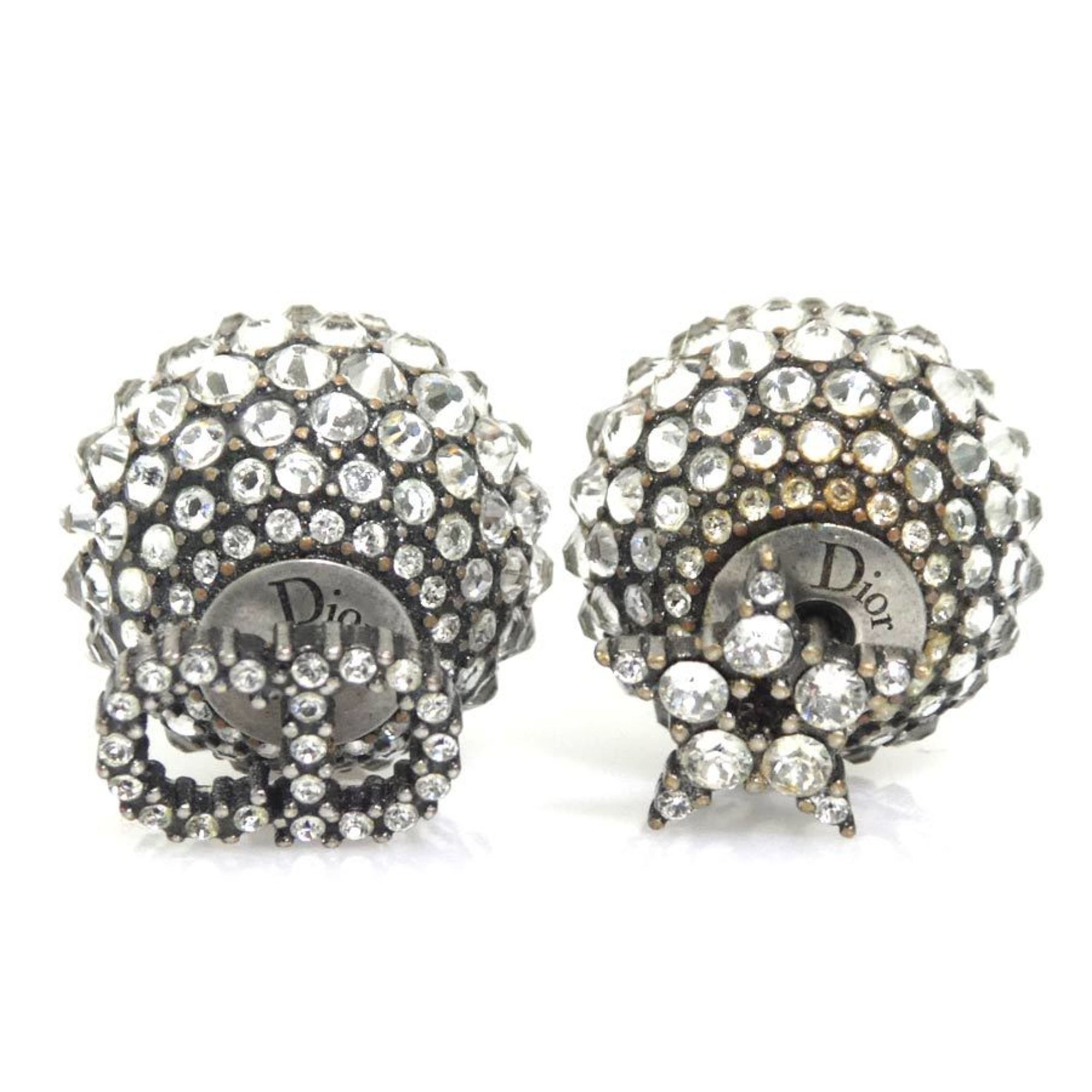 Tribal Earrings Metal and Rhinestone