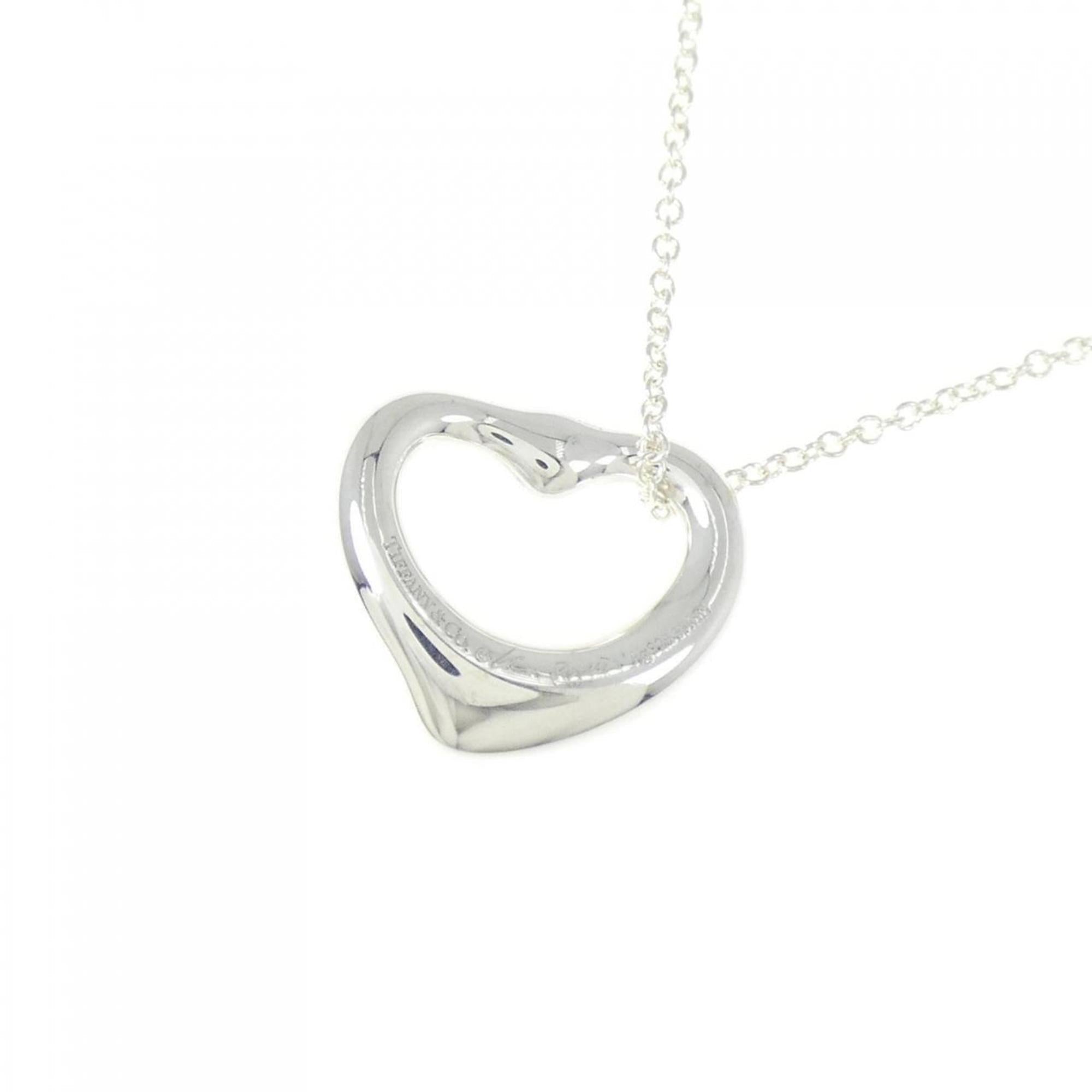 Open Heart Pendant Necklace Sterling Silver 14.9mm