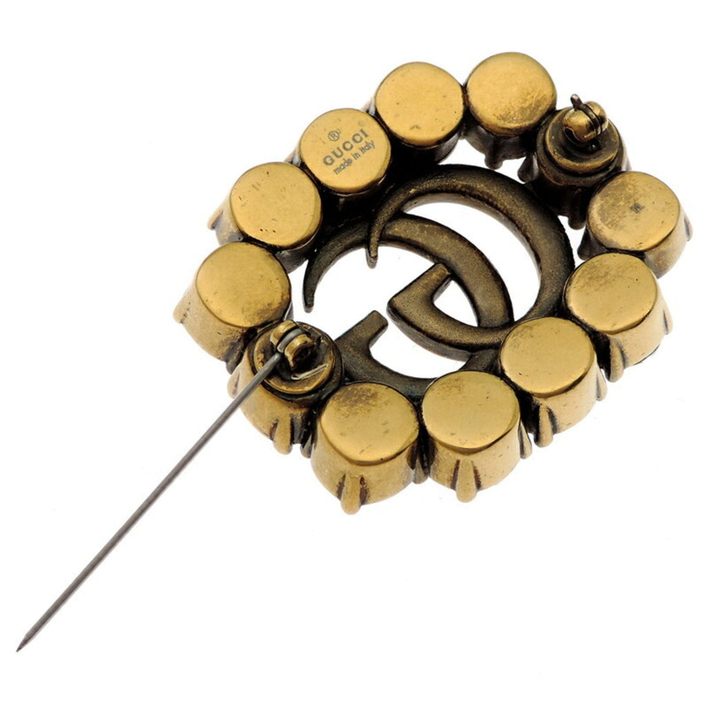 Double G Brooch Metal and Crystal