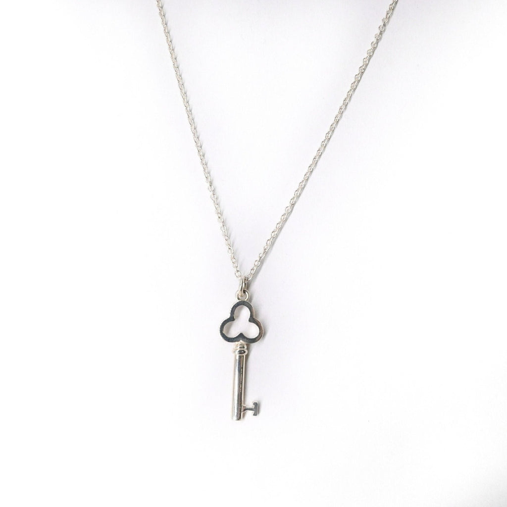 Trefoil Key Pendant Necklace Sterling Silver