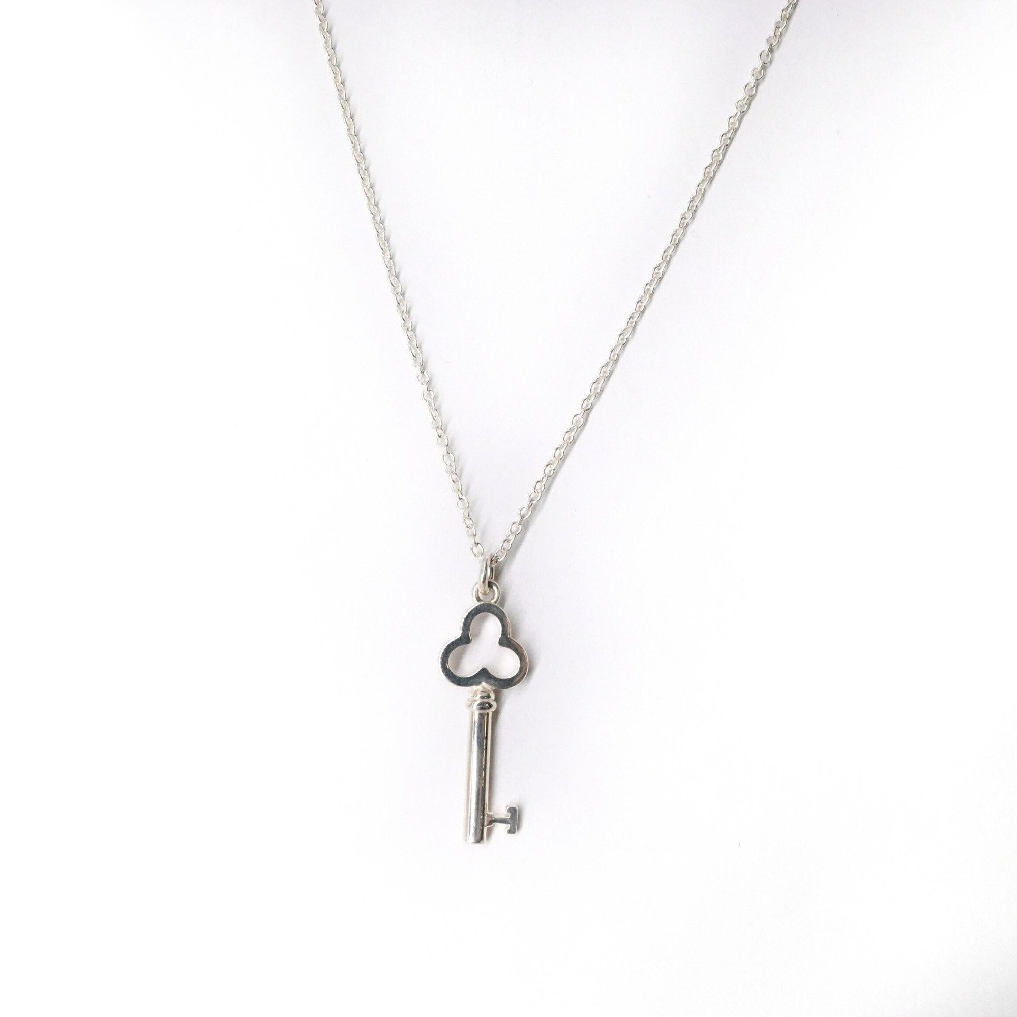 Trefoil Key Pendant Necklace Sterling Silver