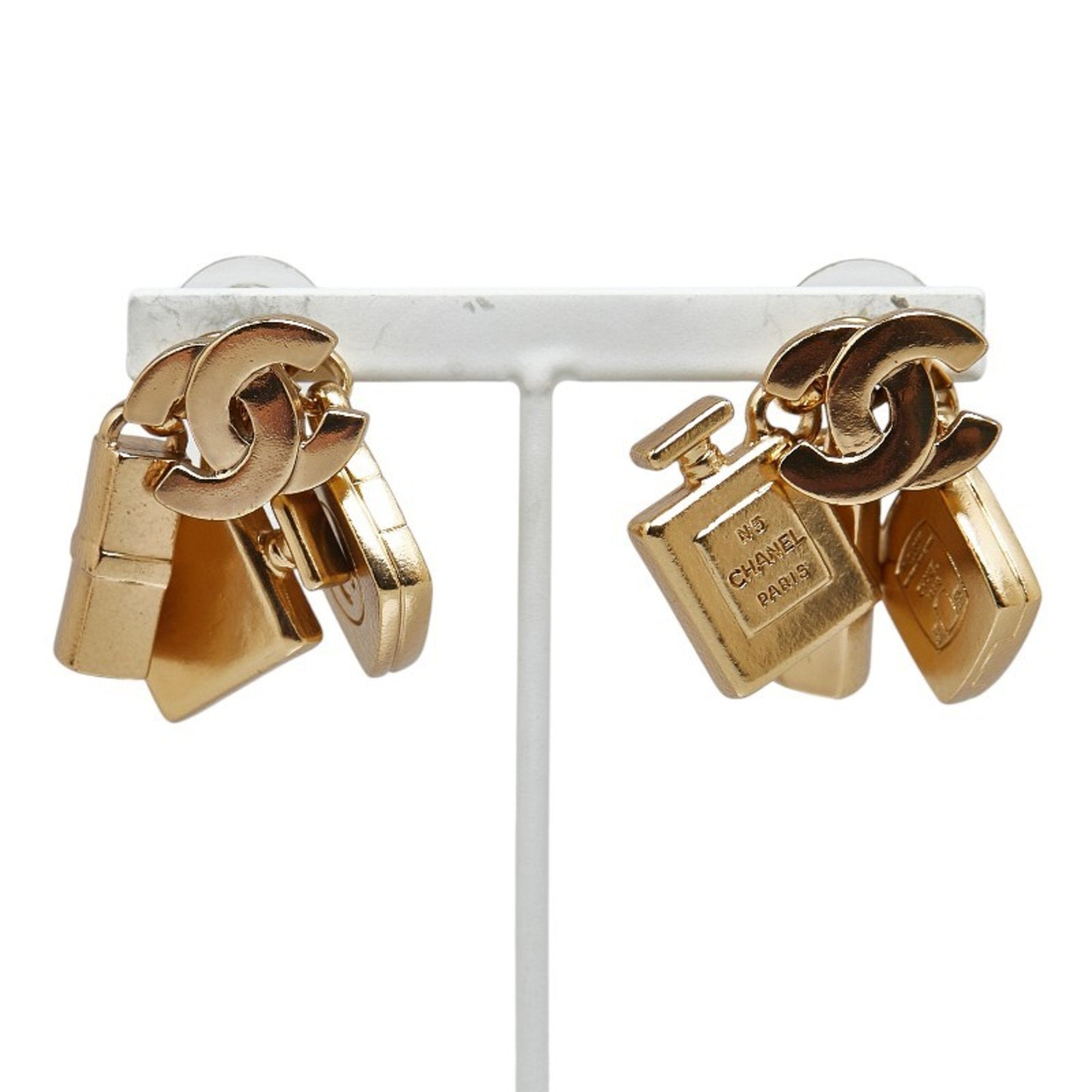 CC Logo Earrings Metal Gold-Tone Metal