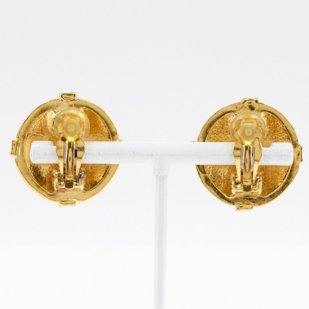 CC Logo Clip-On Earrings Metal Gold-Tone Metal