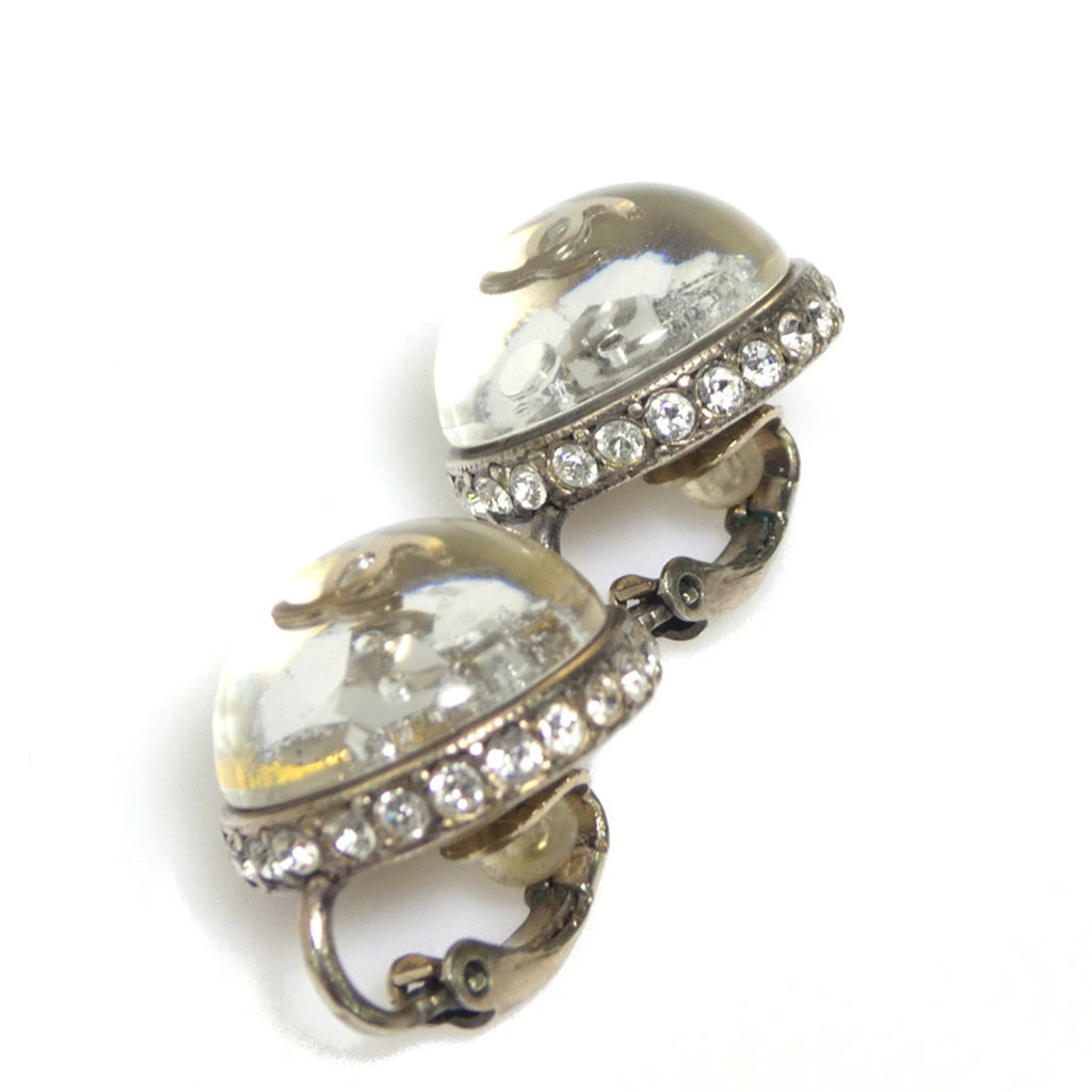 CC Logo Clip-On Earrings Gold-Tone Metal
