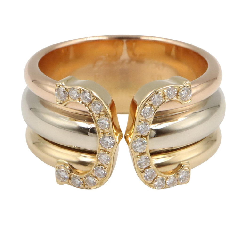 Vendome Louis Cartier Band Ring 18K Tricolor Gold