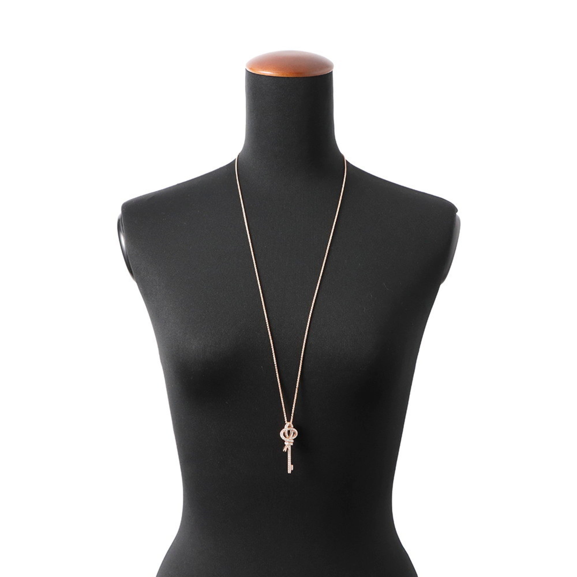 Knot Pendant Necklace 18K Rose Gold Large with Diamond