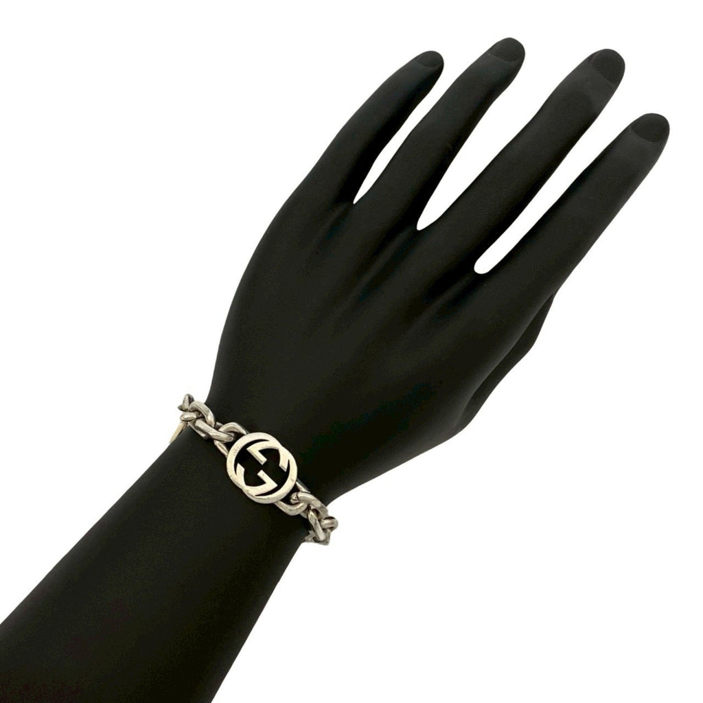 Interlocking G Motif Chain Bracelet Sterling Silver