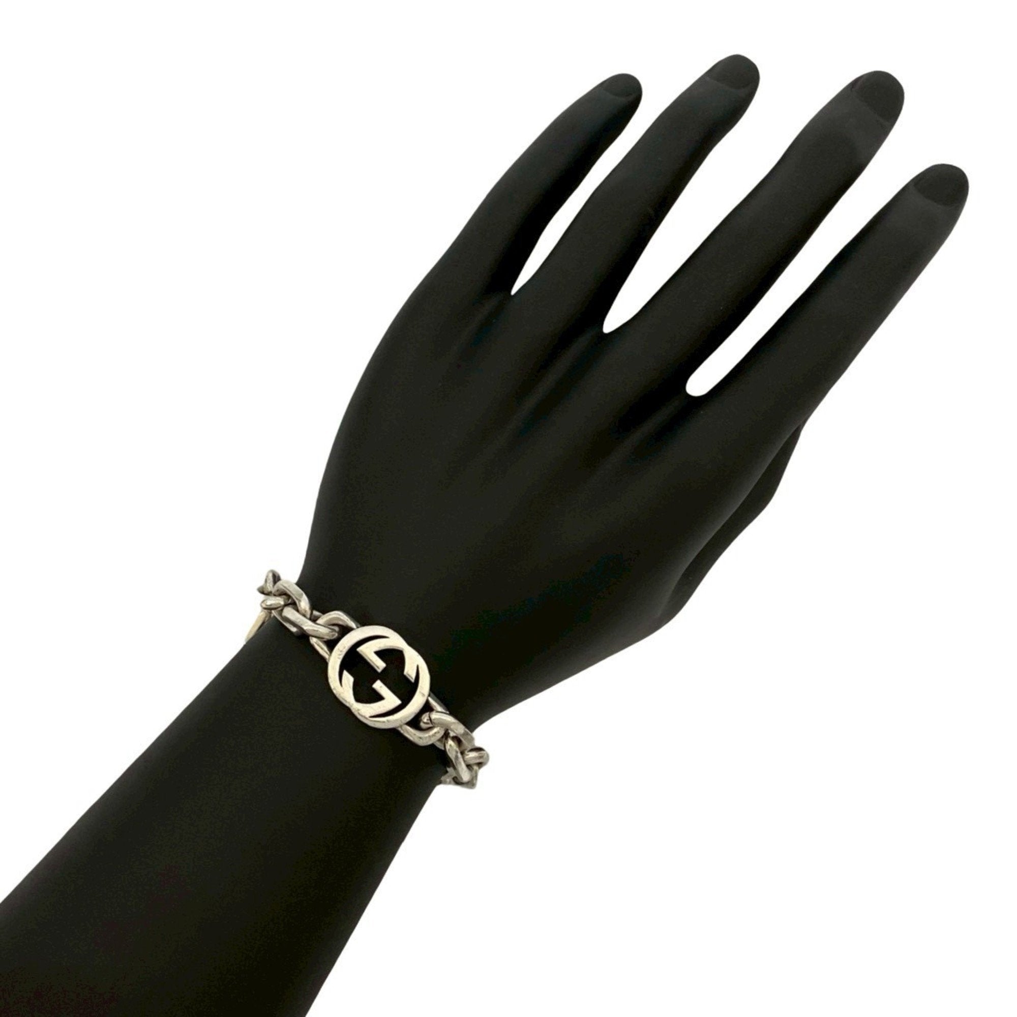 Interlocking G Motif Chain Bracelet Sterling Silver