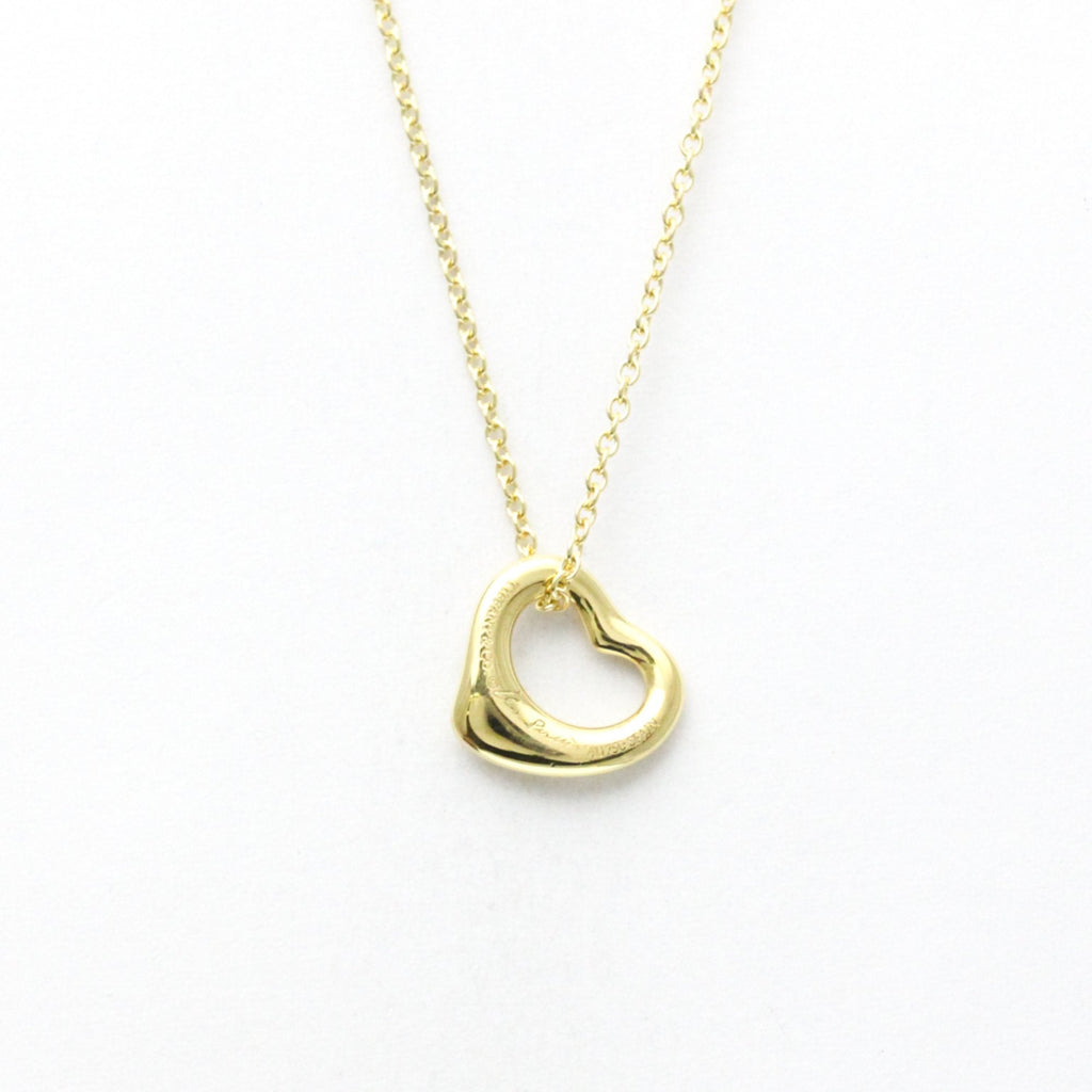 Open Heart Pendant Necklace 18K Yellow Gold 11mm