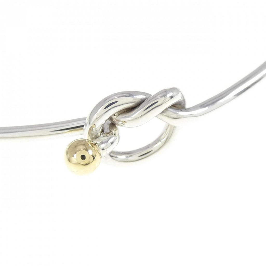 Flatwire Hook and Eye Heart Bracelet Sterling Silver and 18K Yellow Gold