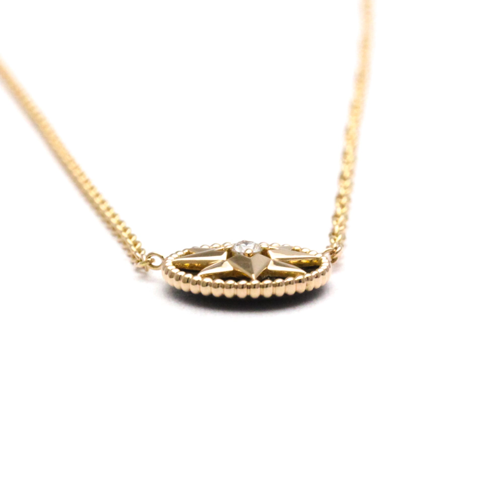 Pendant Necklace 18K Rose Gold with Diamond and Onyx