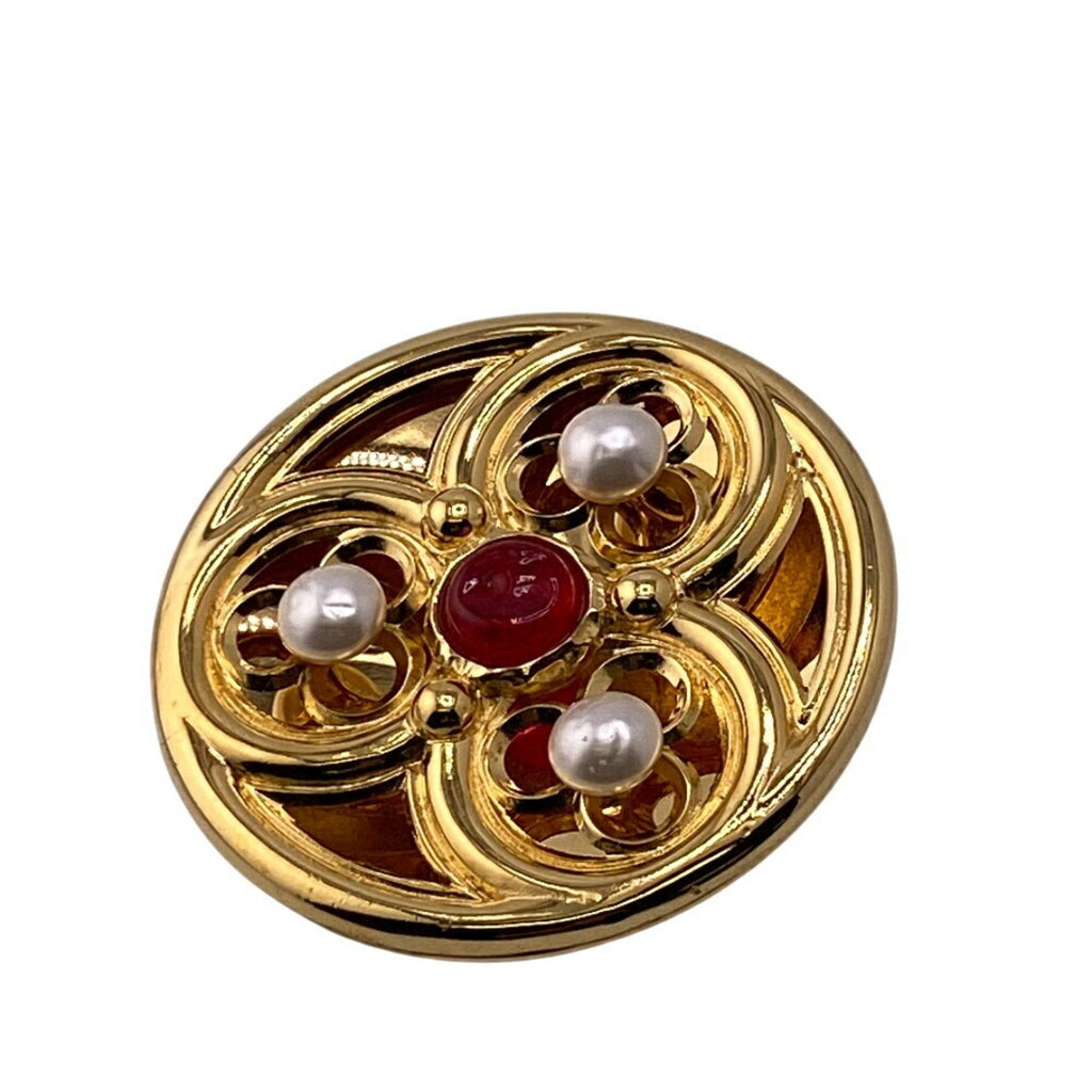 Brooch Gold with Artificial Pearl