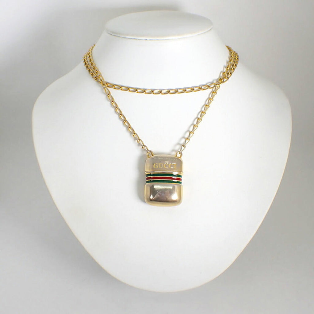 Jelly Bottle Motif Case-Shaped Pendant Necklace