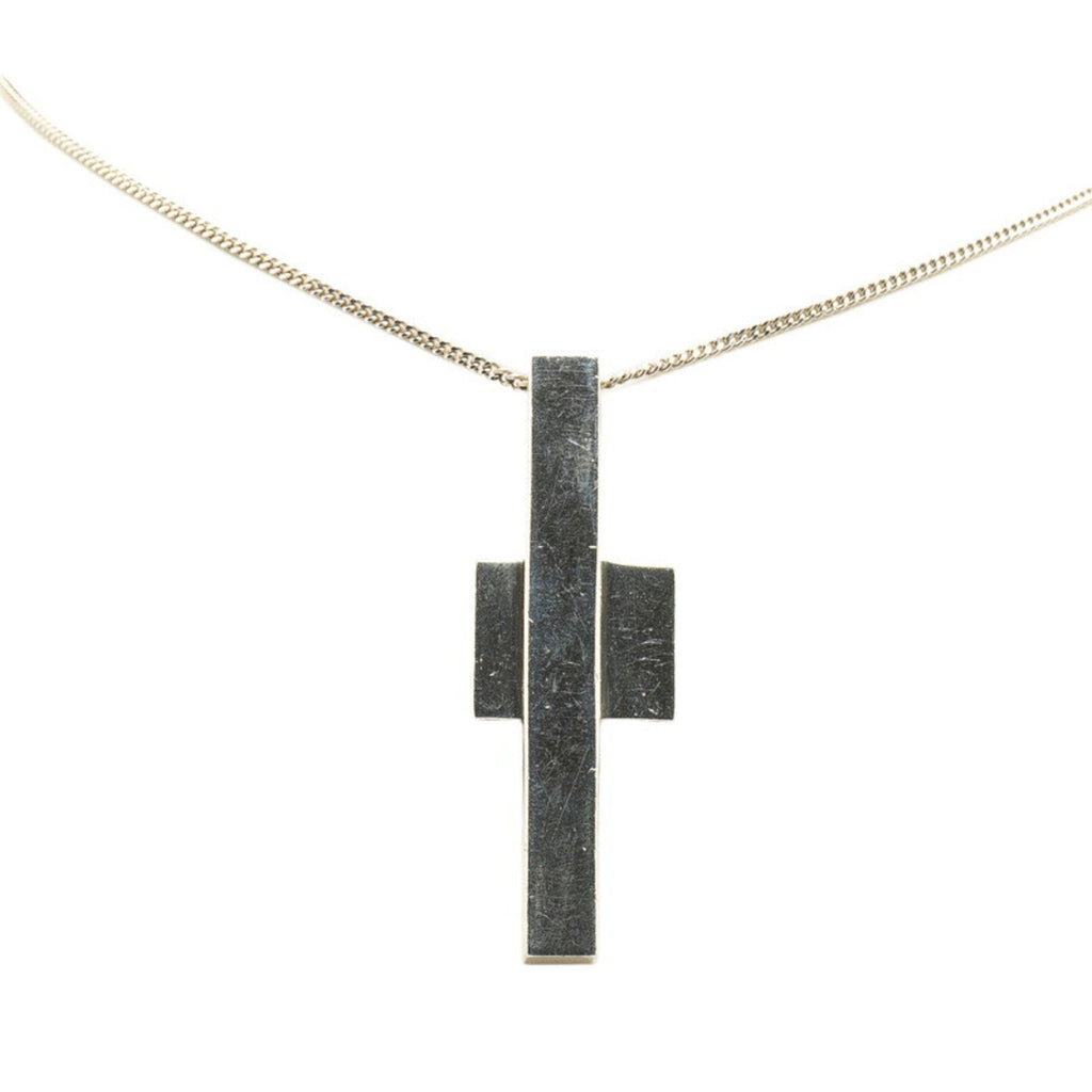 Cross Motif Pendant Necklace Sterling Silver