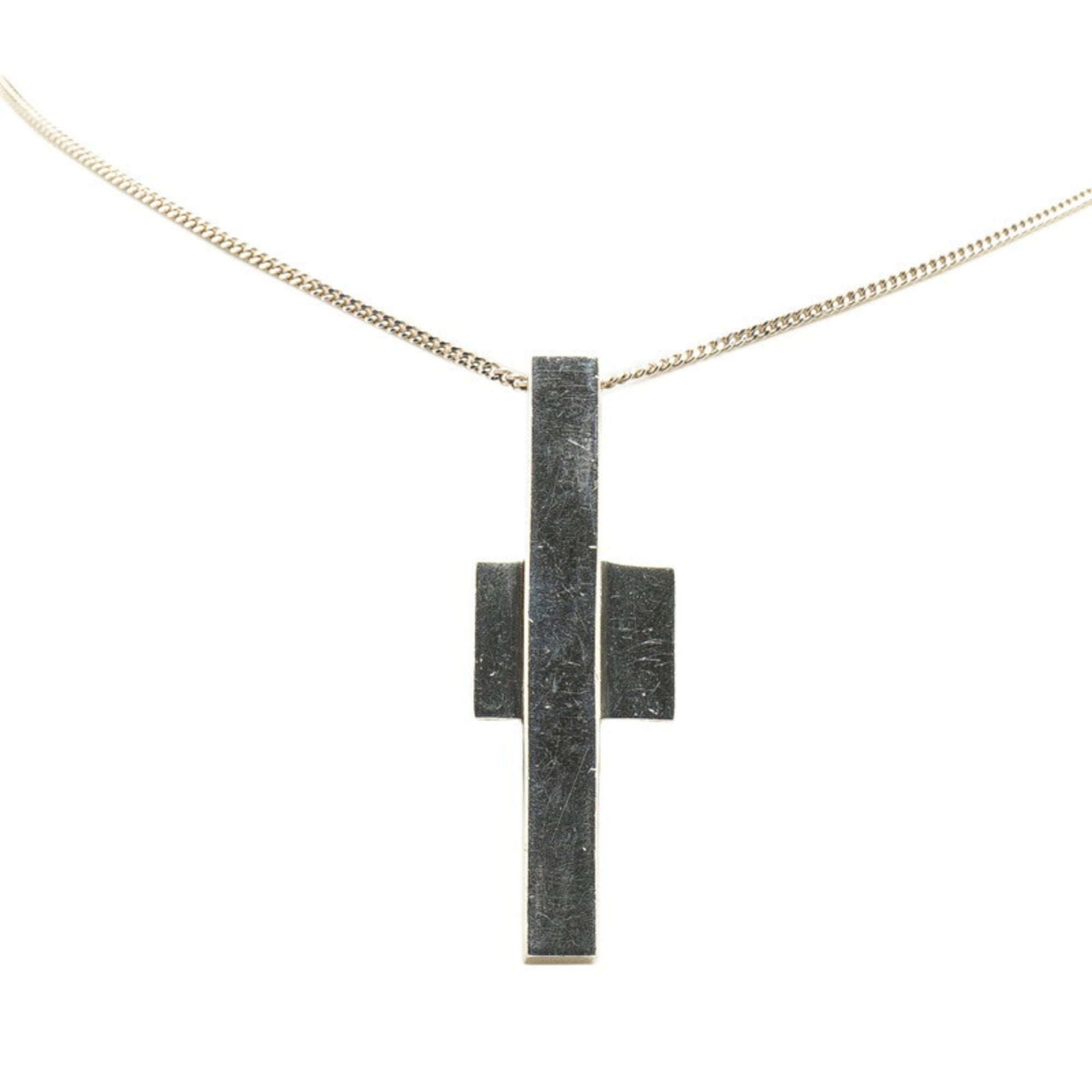Cross Motif Pendant Necklace Sterling Silver