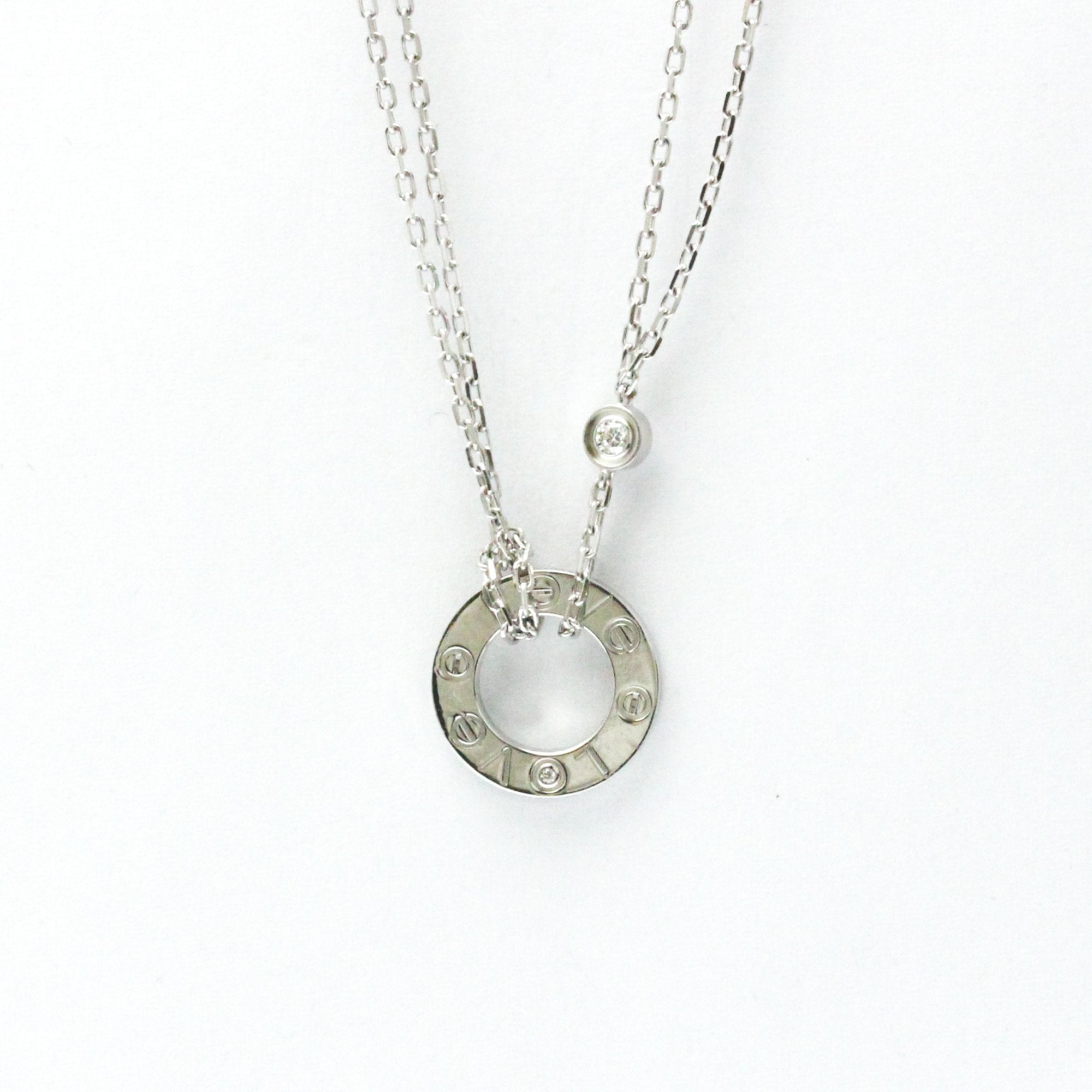 Pendant Necklace 18K White Gold with Diamond