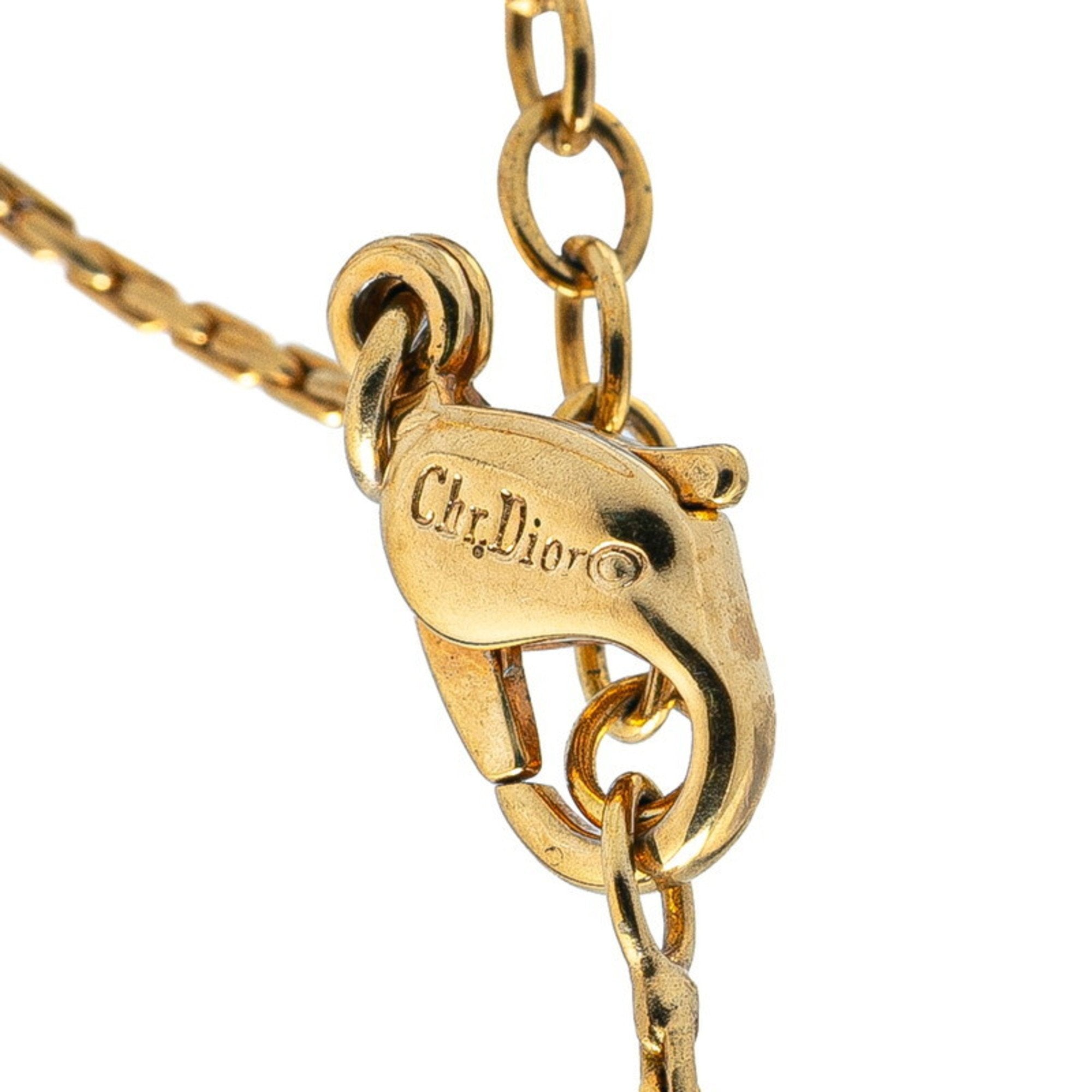Pendant Necklace Gold with Rhinestone