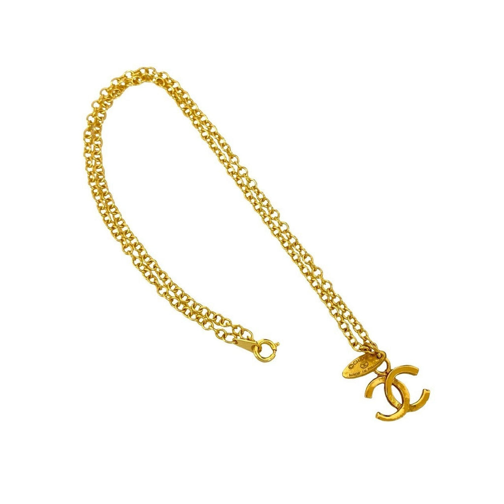 CC Logo Chain Pendant Necklace Metal