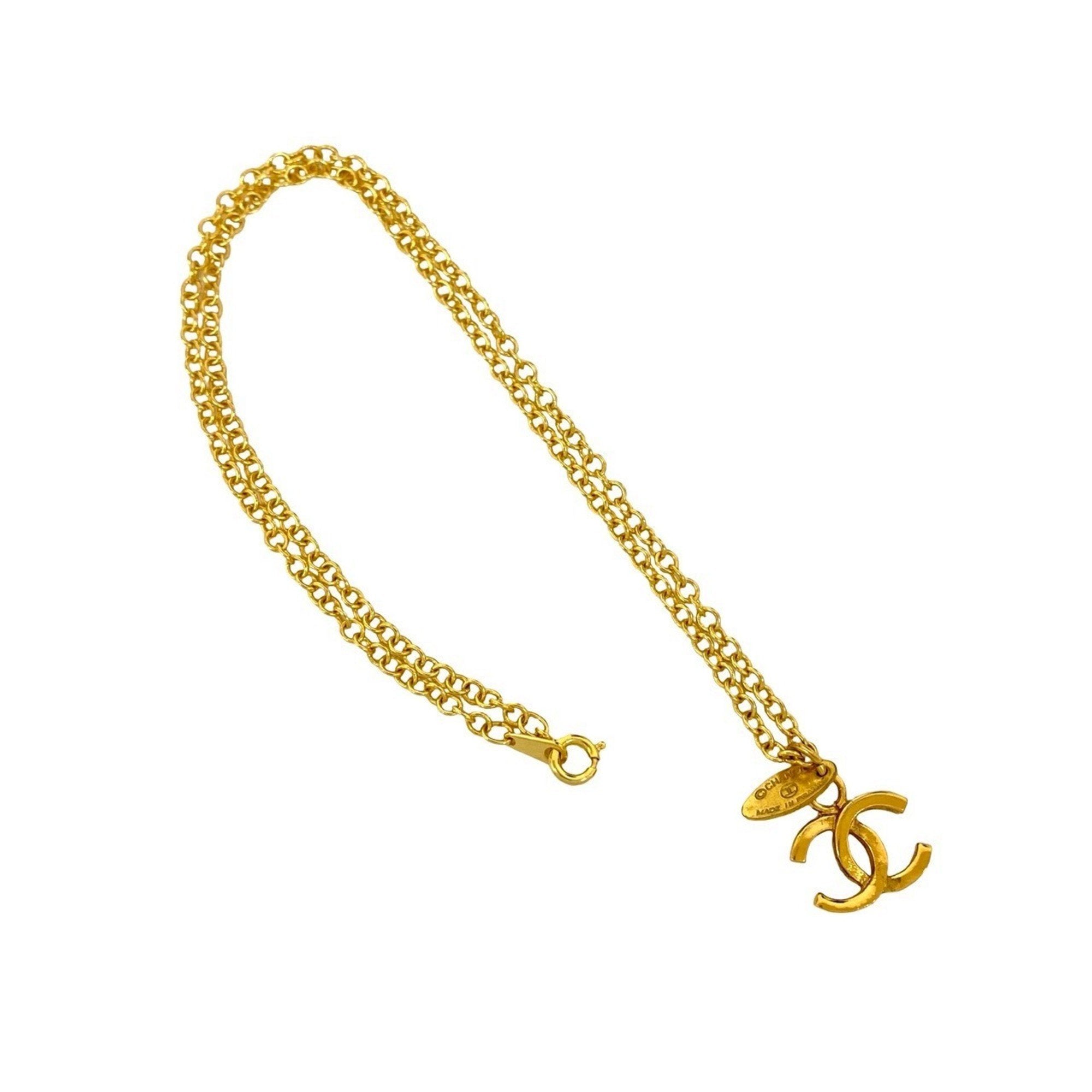 CC Logo Chain Pendant Necklace Metal