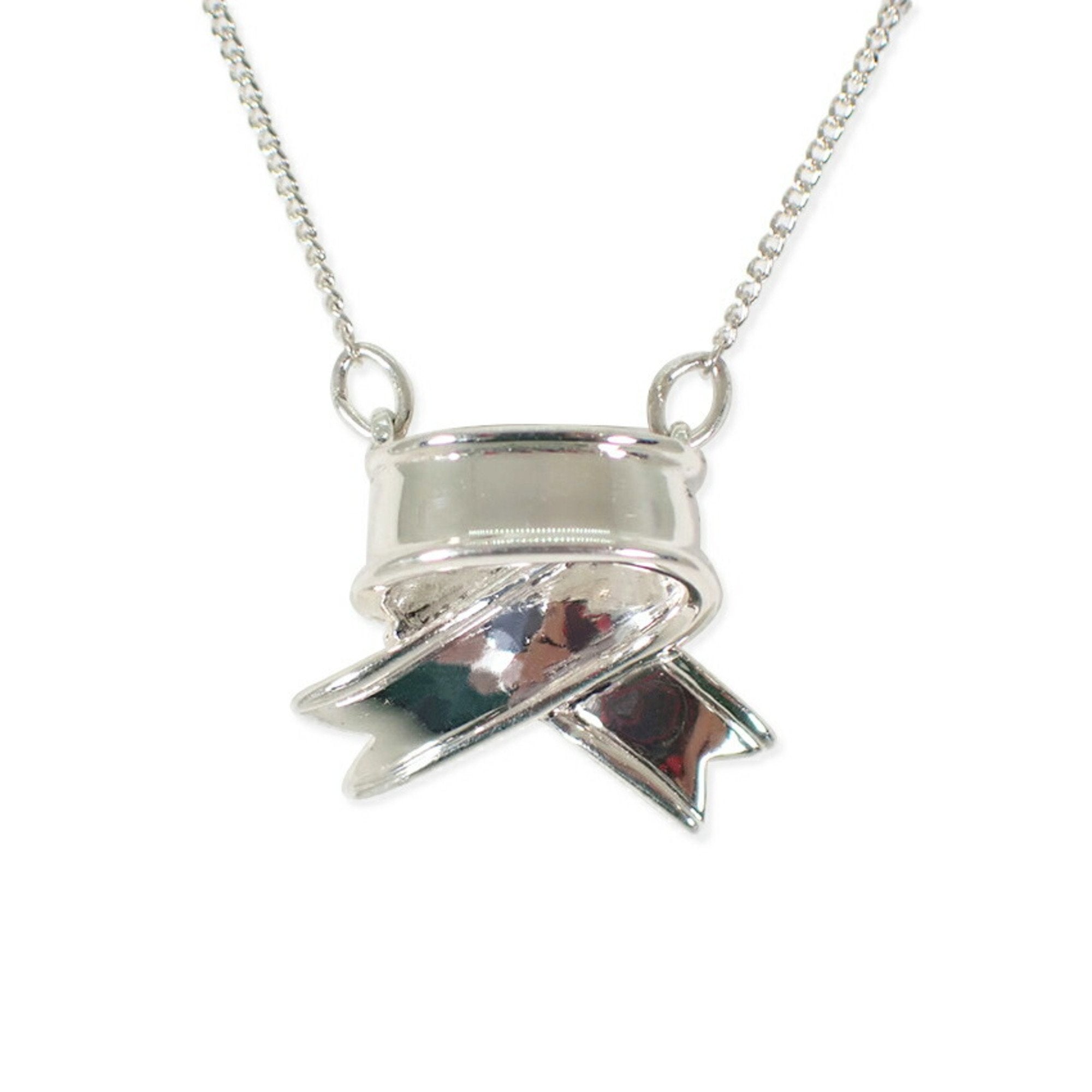 Ribbon Pendant Necklace Sterling Silver