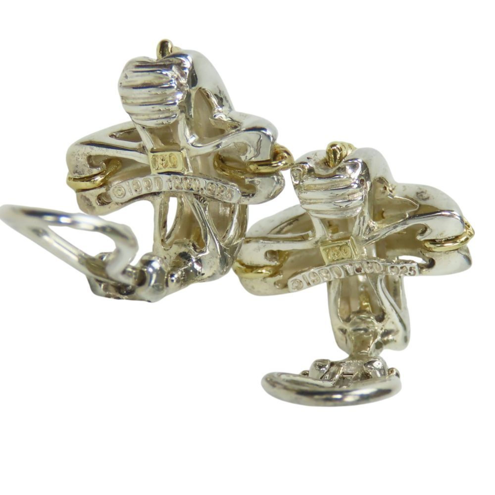 Earrings Sterling Silver and 18K Yellow Gold