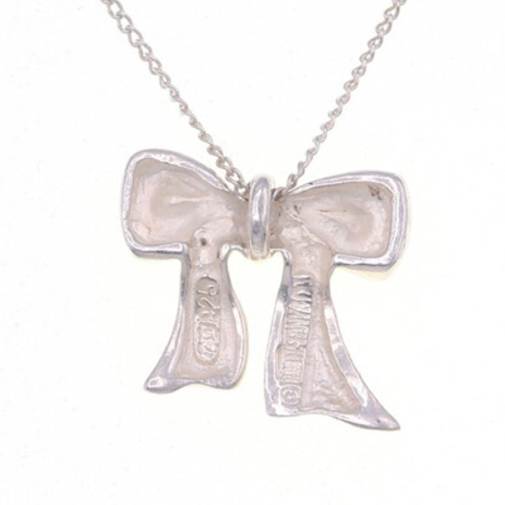 Ribbon Pendant Necklace Sterling Silver