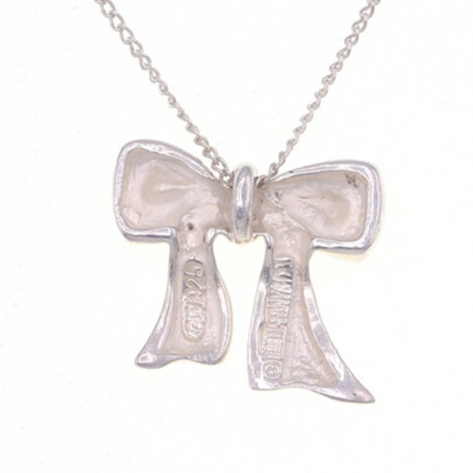 Ribbon Pendant Necklace Sterling Silver