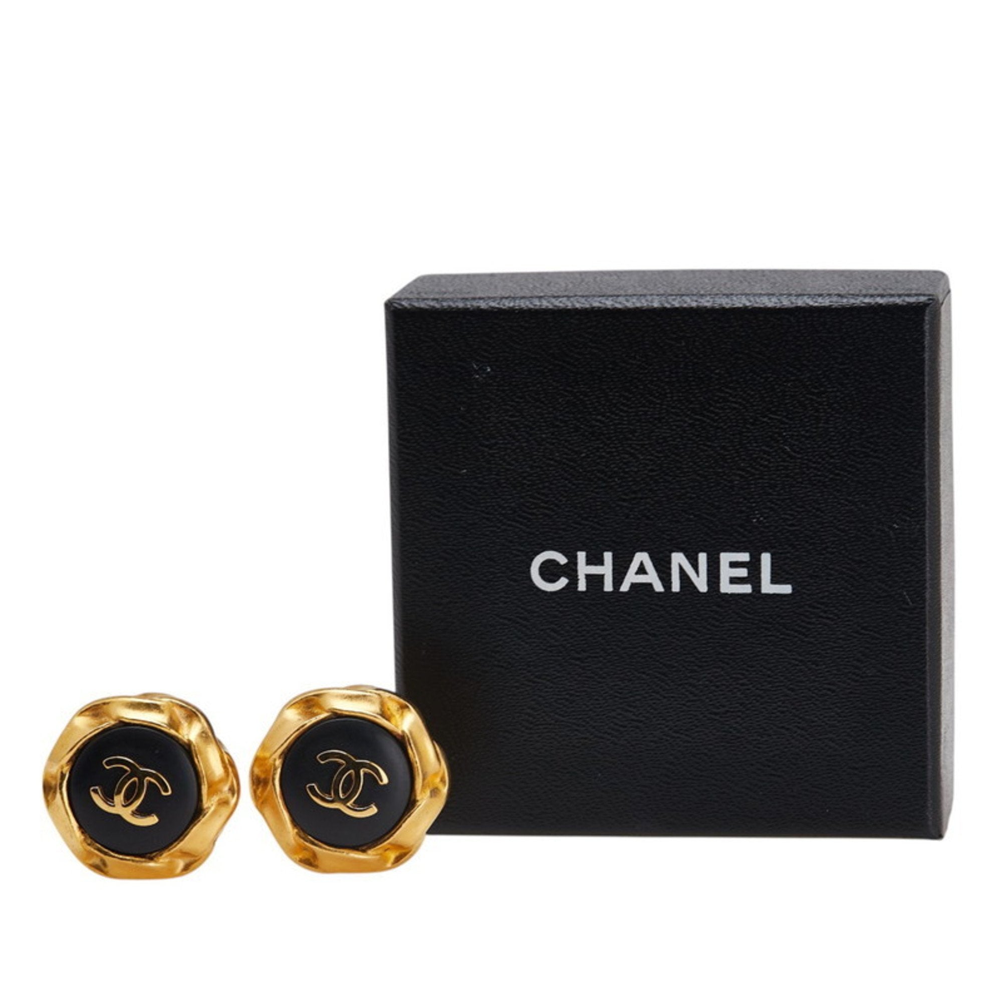 CC Logo Clip-On Earrings Gold-Tone Metal Gold-Tone Metal