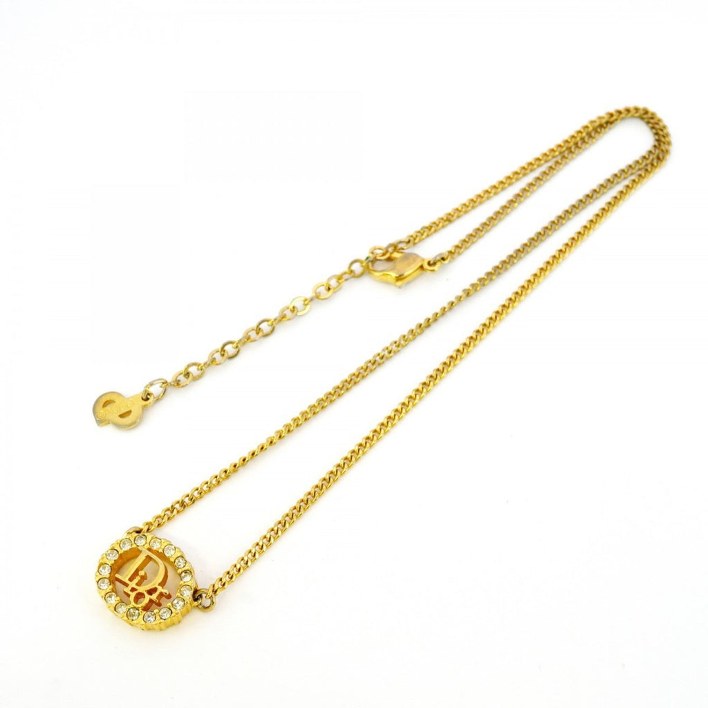 Pendant Necklace Gold with Rhinestone