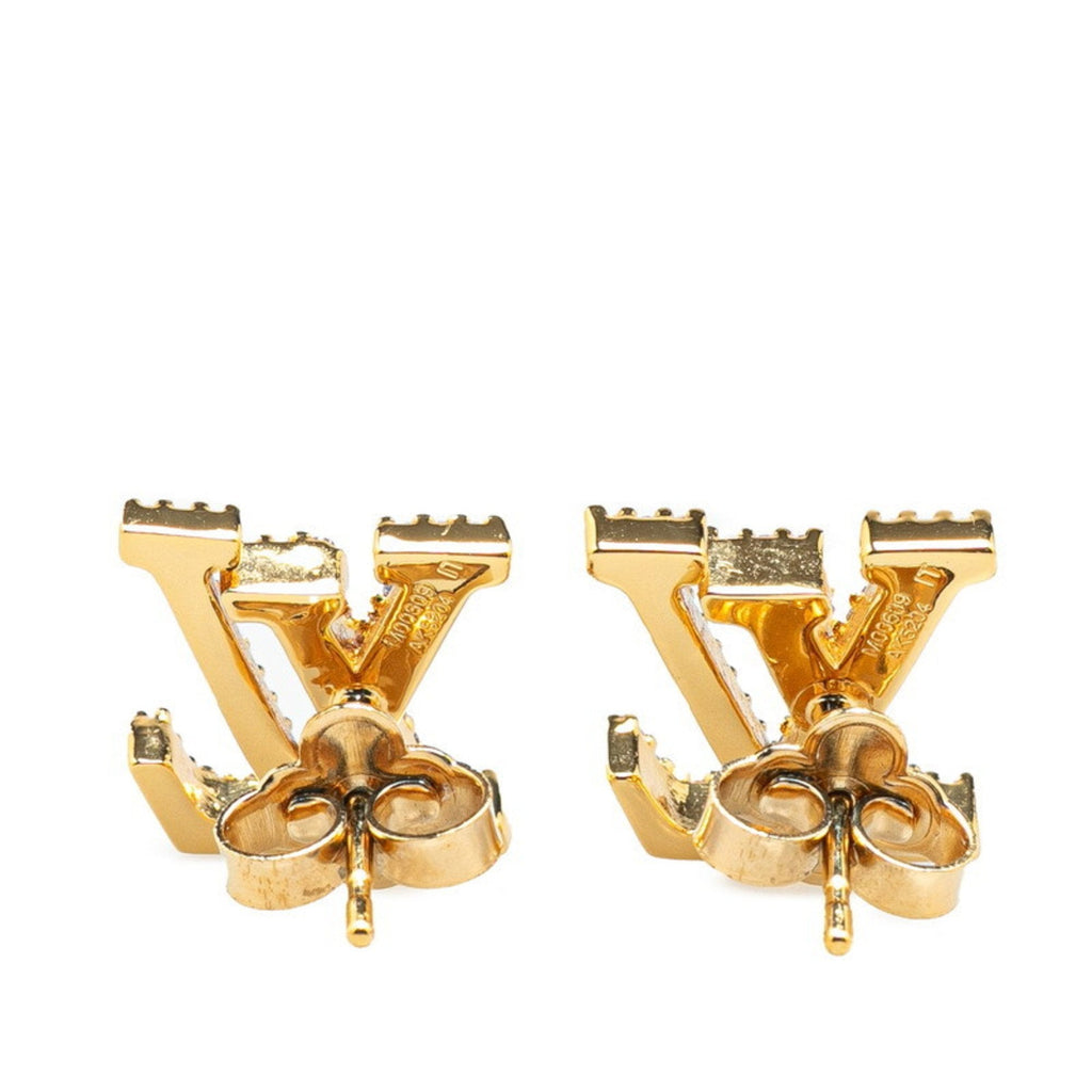 Earrings Rhinestone Gold-Tone Metal