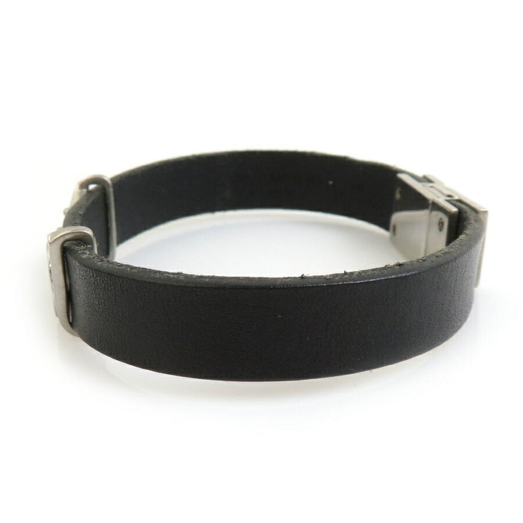 Bracelet Leather and Metal Black