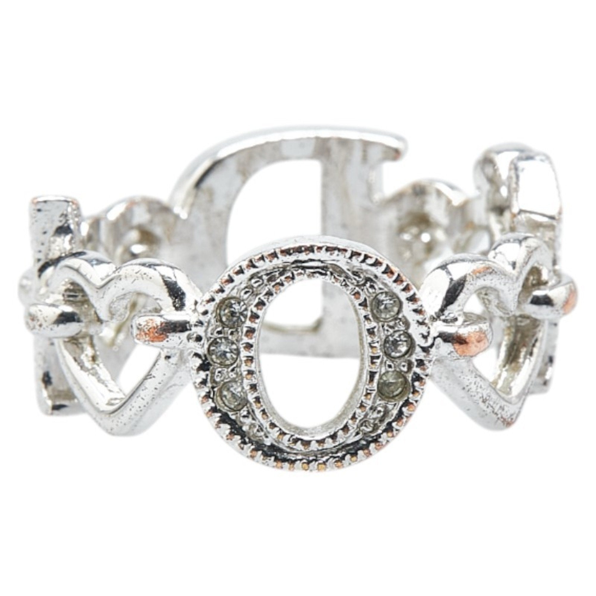 Heart Ring Metal and Rhinestone