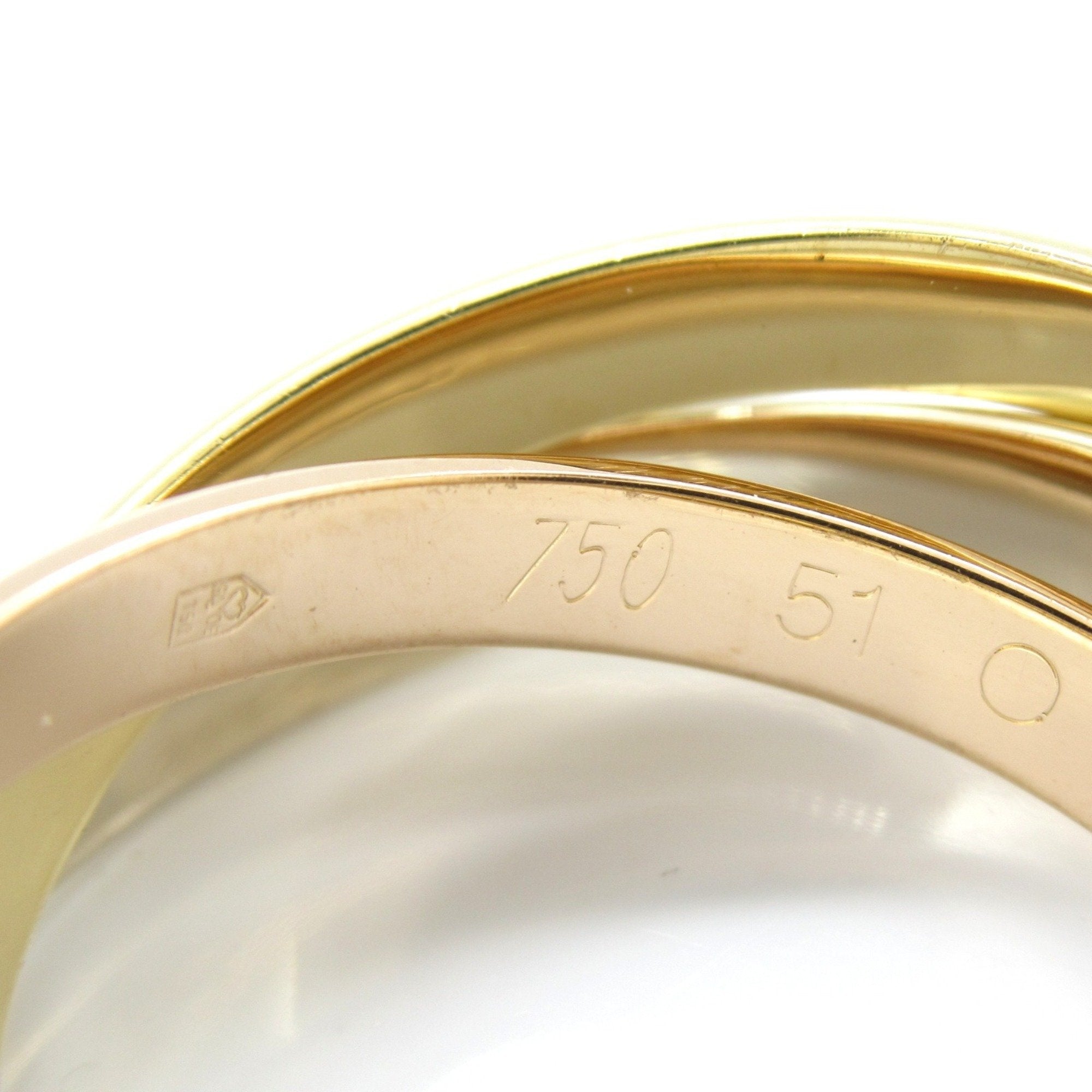 Vendome Louis Cartier Band Ring 18K Tricolor Gold