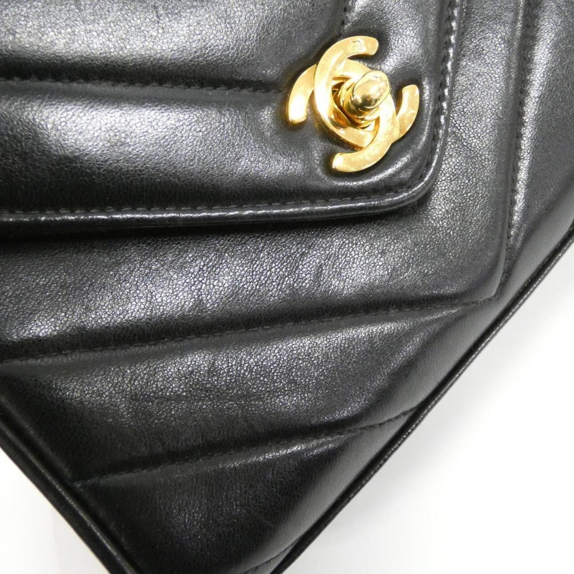 Vintage Envelope Flap Bag Chevron Lambskin Mini