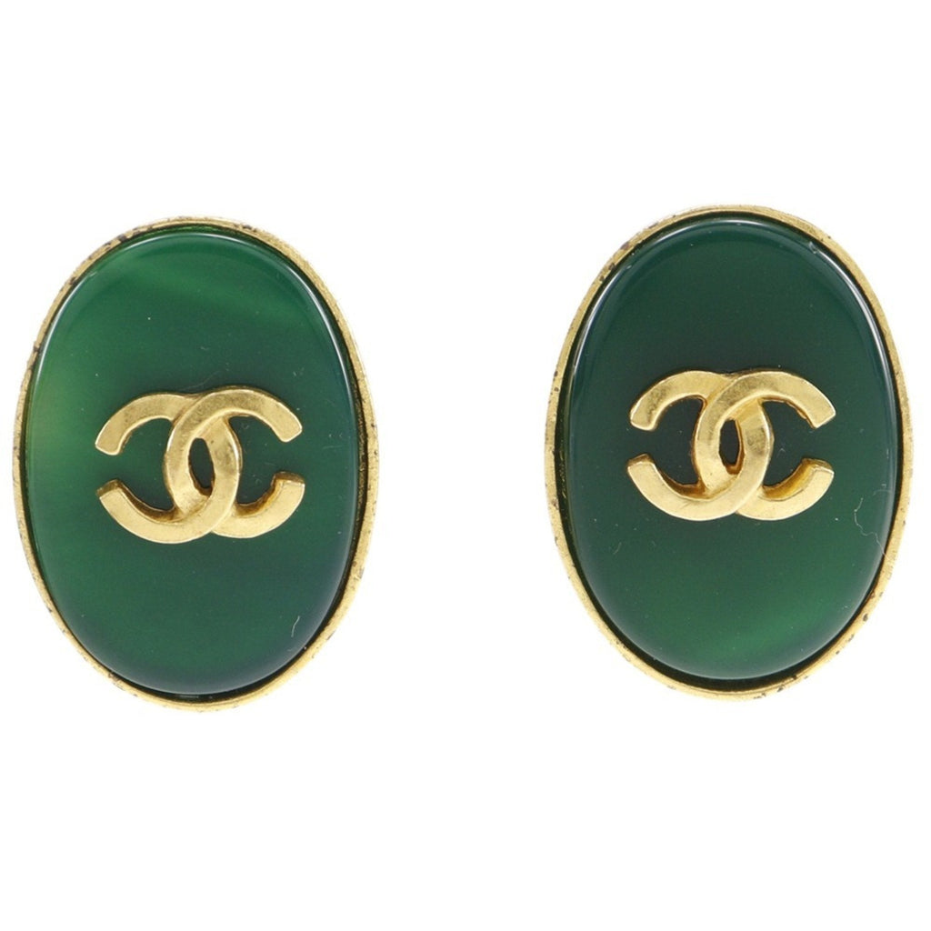 CC Logo Clip-On Earrings Metal Gold-Tone Metal