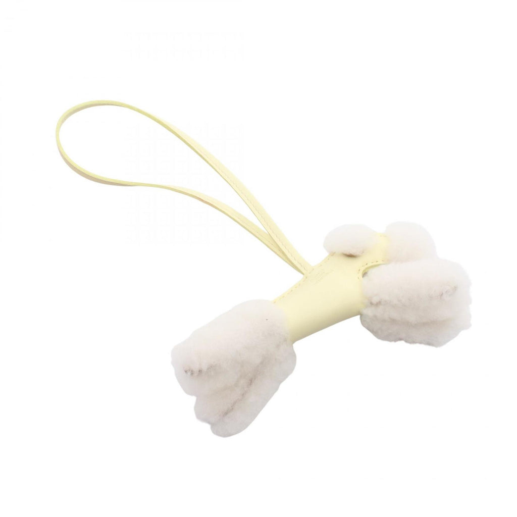 Charm Agneau Milo Ivory and Yellow Handbag Charm