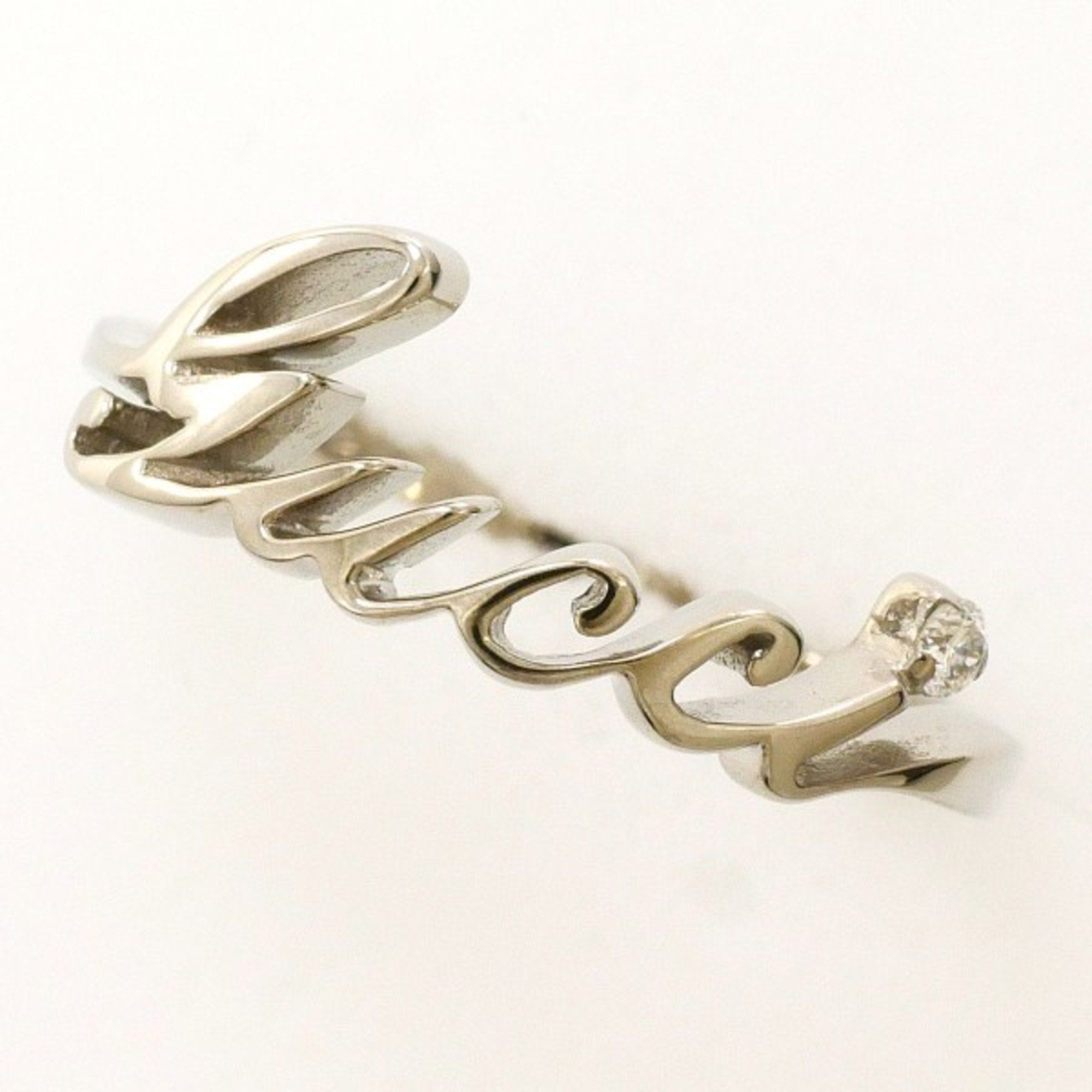 Band Ring 18K White Gold with Diamond